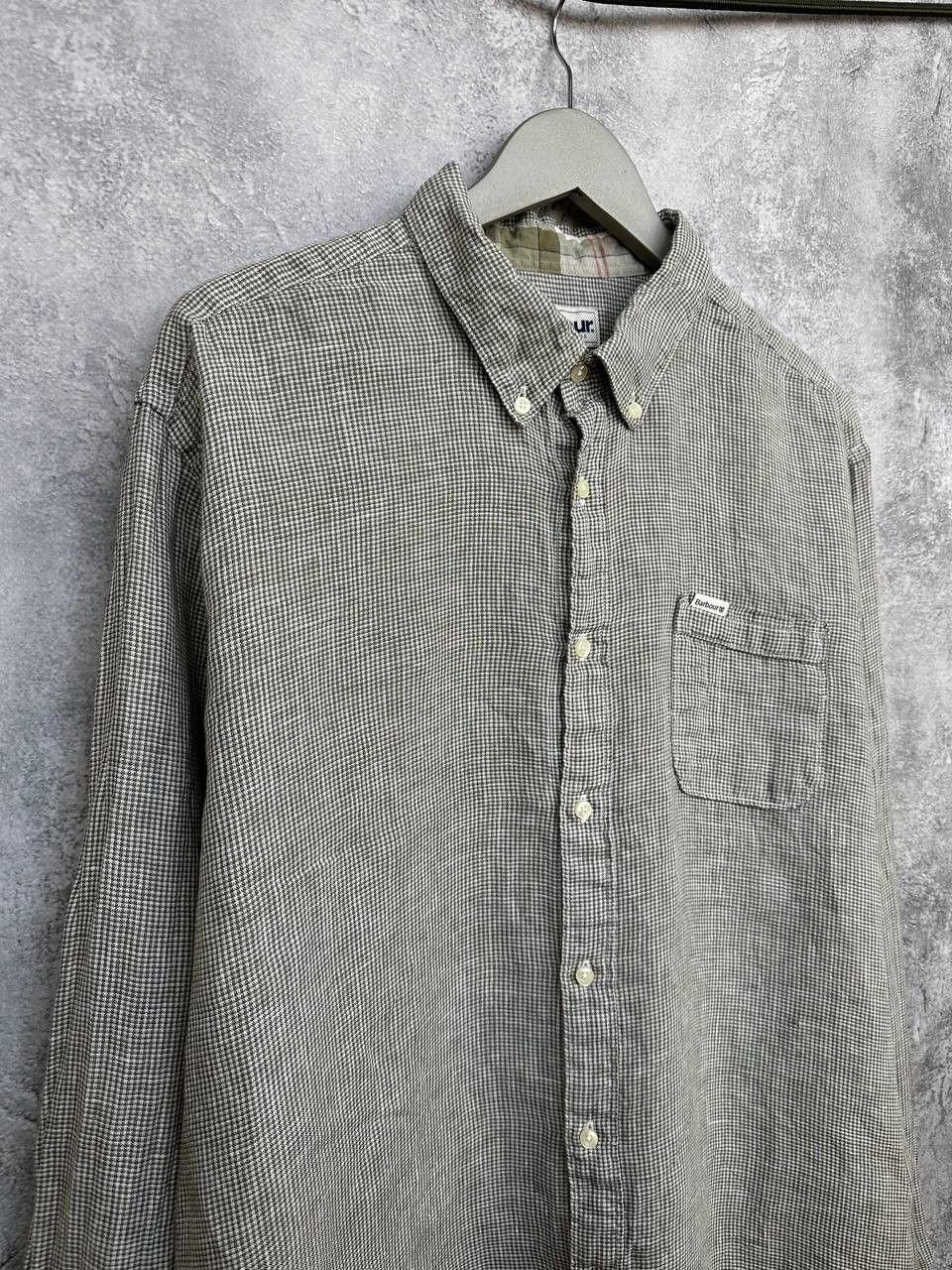 Barbour Barbour 100% Linen Tailored Fit Button-Down Shirt Check Size US XL / EU 56 / 4 - 3 Thumbnail