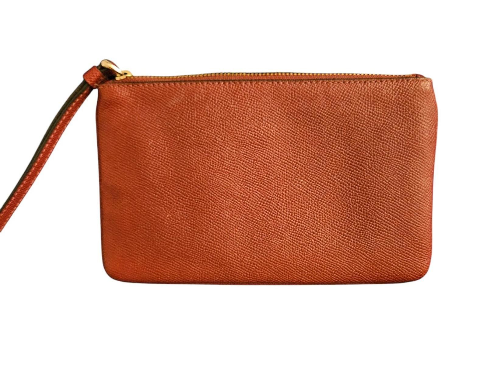 Coach Coach Signature Leather Wristlet Clutch in Burnt Orange Size ONE SIZE - 3 Thumbnail