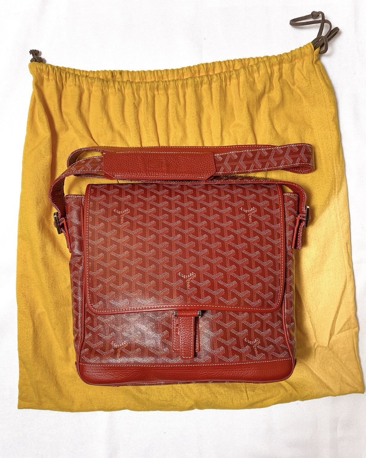 Goyard Red Grand Bleu Messenger Bag, Men's