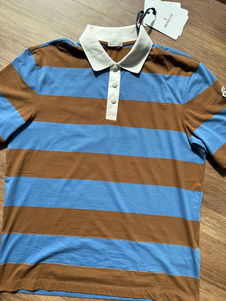 Moncler Moncler SS Striped Polo Size US M / EU 48-50 / 2 - 11 Thumbnail