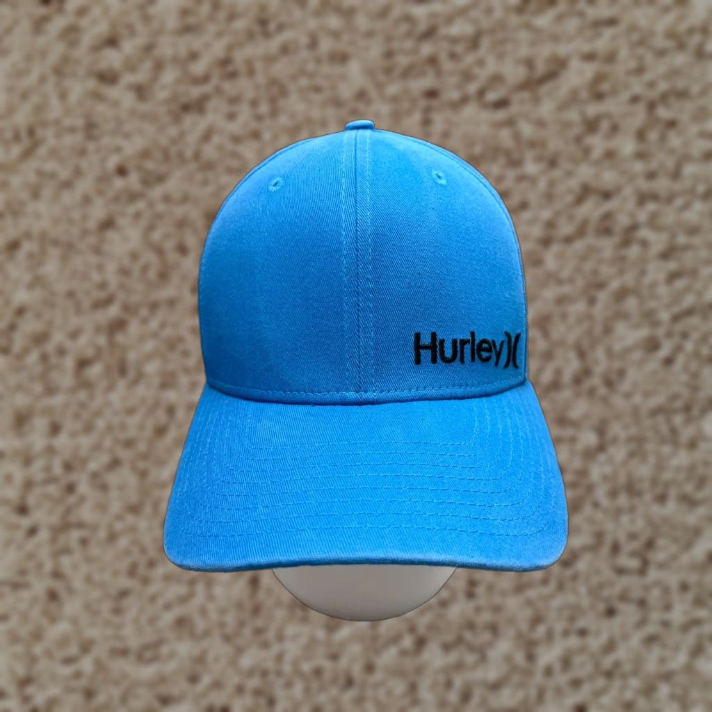 Hurley Hurley Hat Cap Fitted XL Adult Blue Cotton Blend Stretch Dri-Fit Skate Baseball Cap Mens Size ONE SIZE - 1 Thumbnail