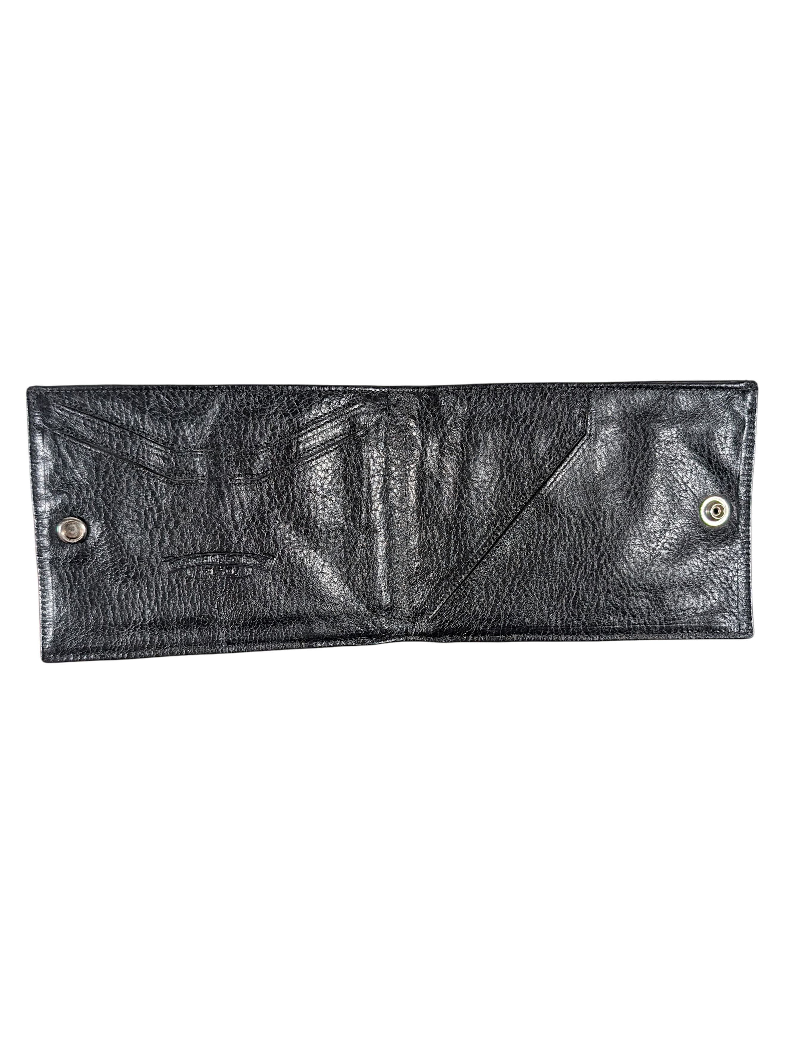Chrome Hearts CH Bifold Fleur Snap Wallet Bifold Black Leather Size ONE SIZE - 5 Thumbnail