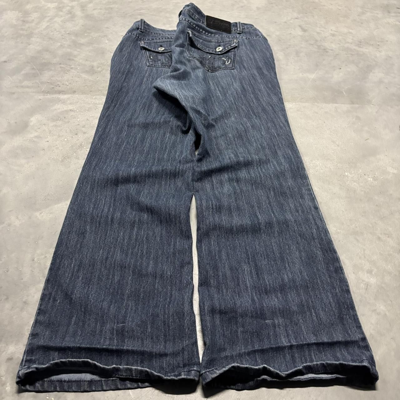 Japanese Brand × Vintage Crazy Vintage Y2K/2000s Baggy Grunge Dark Wash Skater Denim Jeans! Size US 42 / EU 58 - 4 Thumbnail