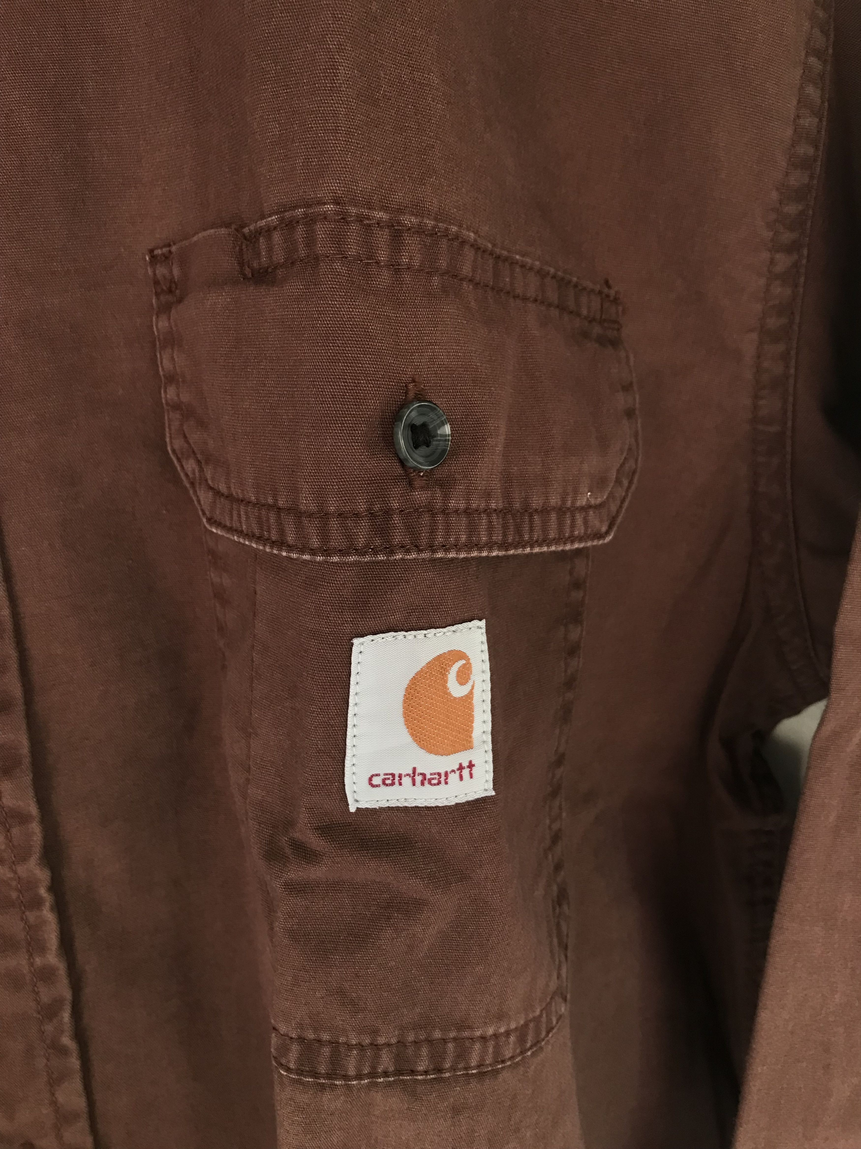 Carhartt × Vintage Vintage Brown Carhartt Shirts Size US L / EU 52-54 / 3 - 3 Thumbnail