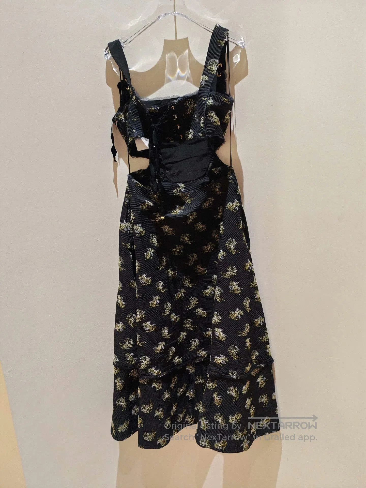 Erdem ERDEM Black Floral Camisole Dress. Size XS / US 0-2 / IT 36-38 - 7 Thumbnail