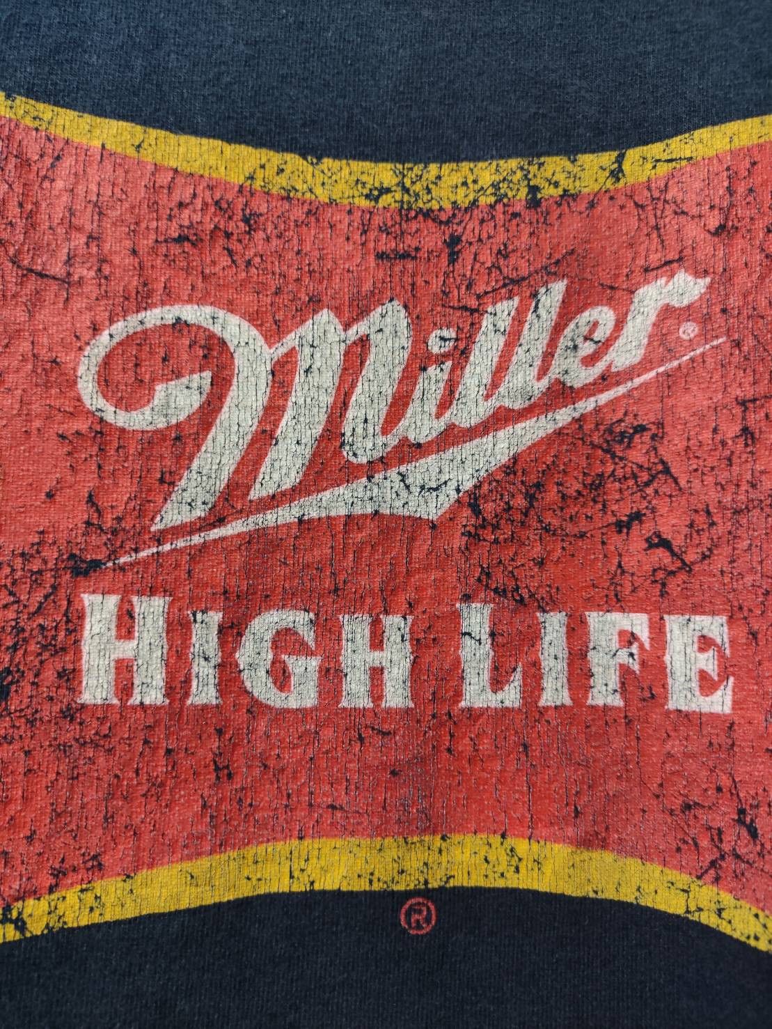 Vintage Vtg 00's Miller High Life Logo T-Shirt Size US L / EU 52-54 / 3 - 3 Thumbnail