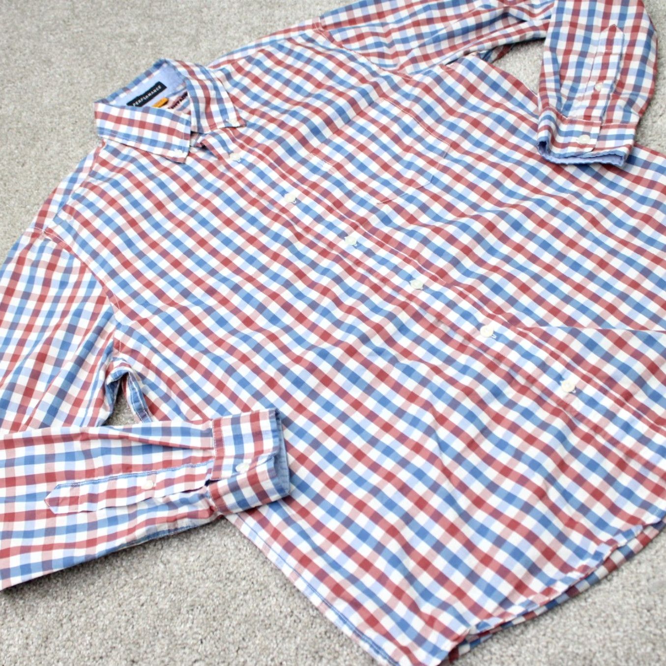 Vintage Tailor Vintage Shirt Mens Medium Red/Blue Plaid Button-Down Long Sleeve Casual Workwear Cotton Flex Size US M / EU 48-50 / 2 - 6 Thumbnail