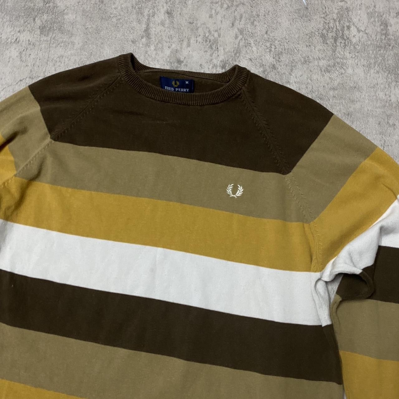 Fred Perry Brown and white striped Fred Perry long sleeve top #retro Size US M / EU 48-50 / 2 - 2 Thumbnail