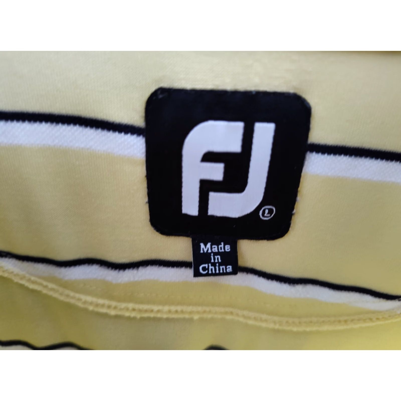 Footjoy Footjoy Polo Shirt Mens Large Yellow Striped Short Sleeve Polyester Stretch Golf Size US L / EU 52-54 / 3 - 5 Thumbnail