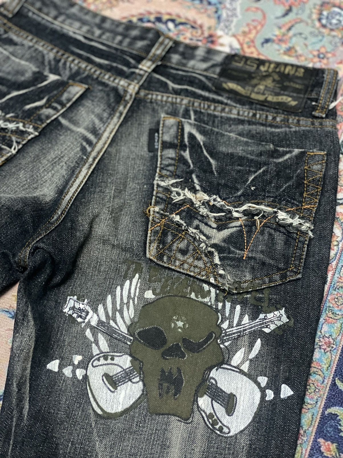 If Six Was Nine × JNCO Astom Denim Skull Lighting crazy design🚀 Size US 31 - 10 Thumbnail