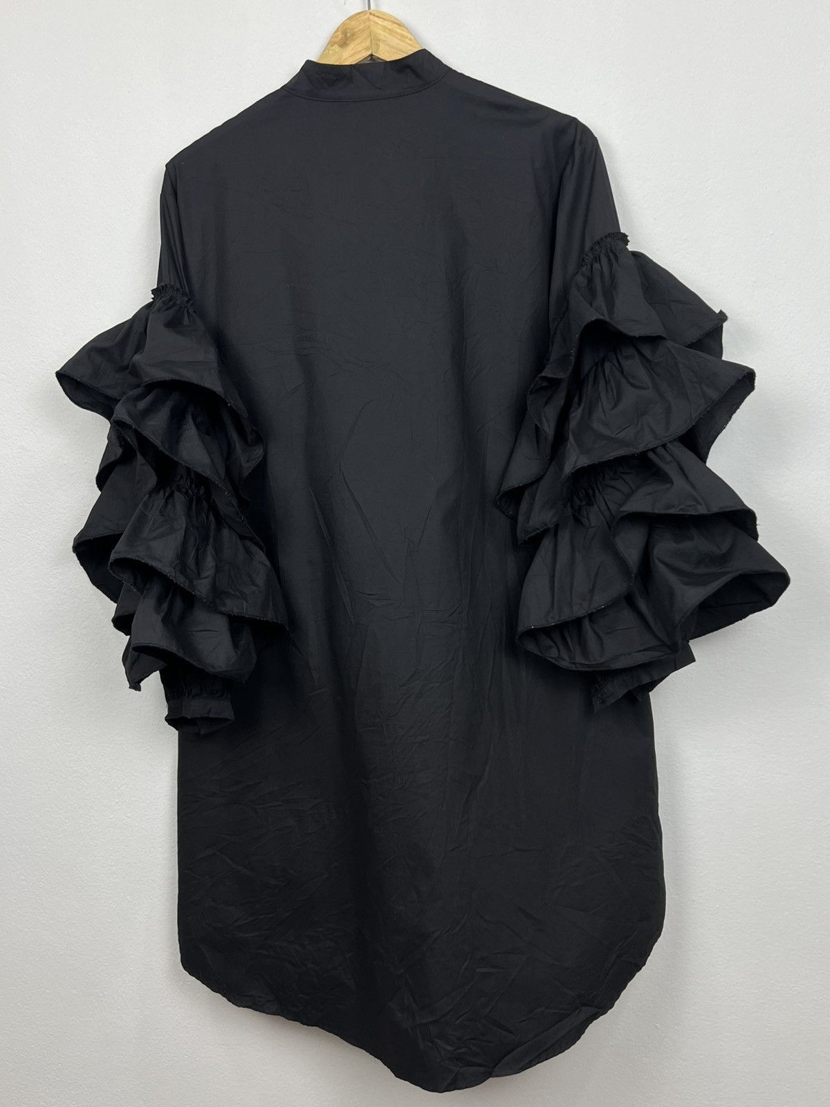 Japanese Brand Japan Architectural Tiered Ruffle Sleeve Shirt Dress Size ONE SIZE - 4 Thumbnail
