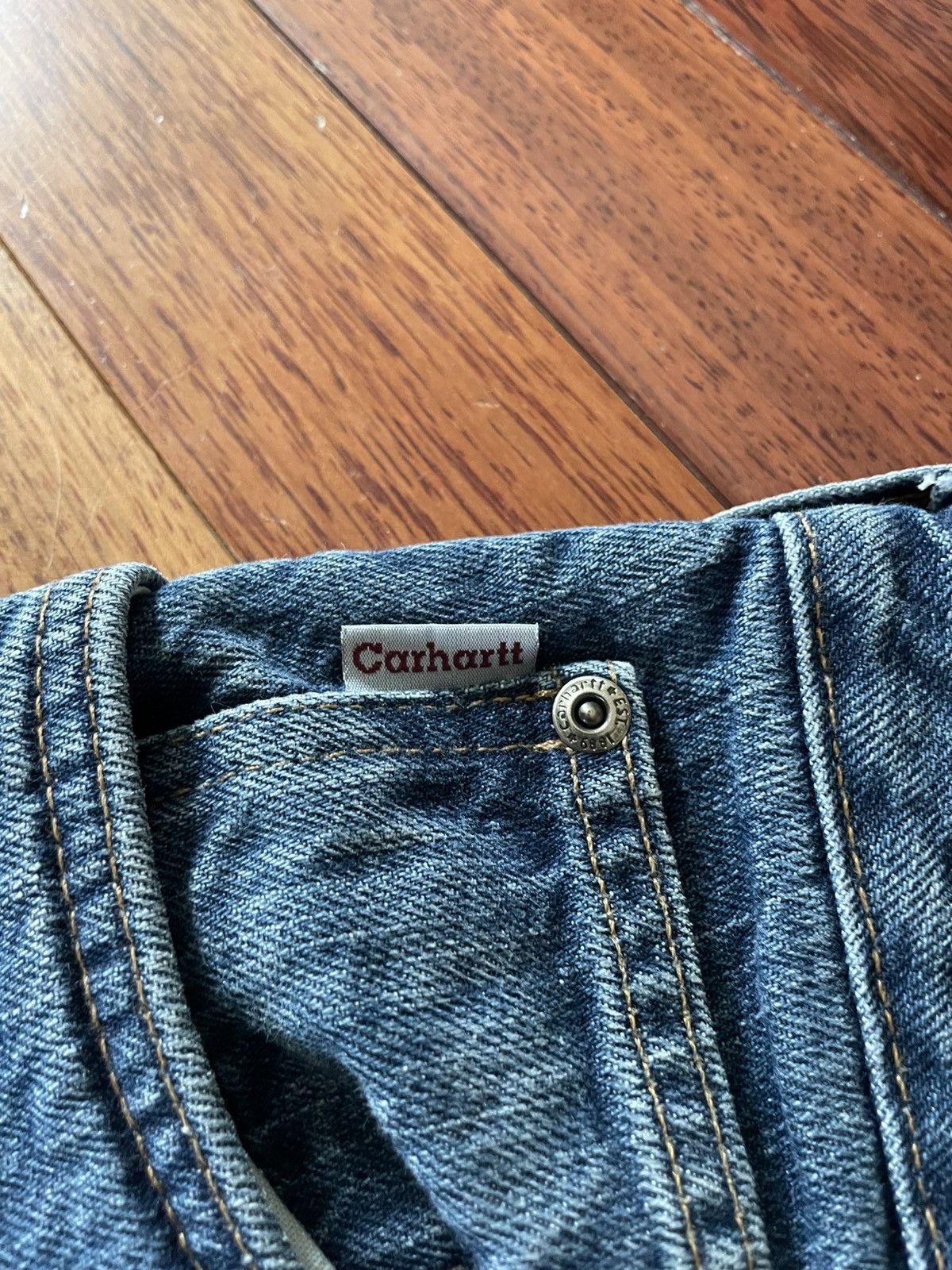 Vintage Vintage Carhartt Flannel Lined Blue Jeans Size US 30 / EU 46 - 3 Thumbnail