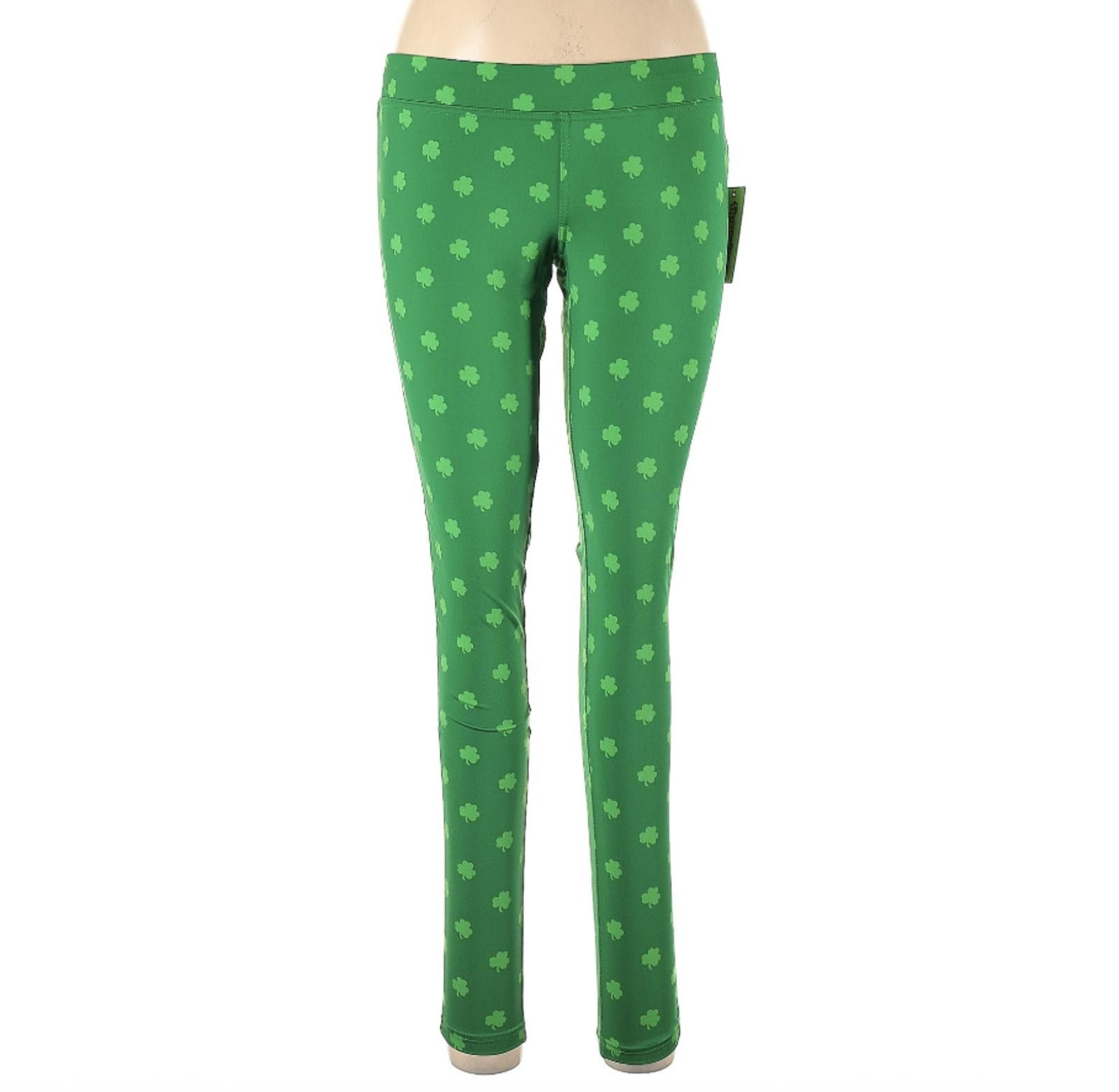 Tipsy Elves Tipsy Elves Green Shamrock Leggings Size L Size 36" / US 14 / IT 50 - 1 Thumbnail