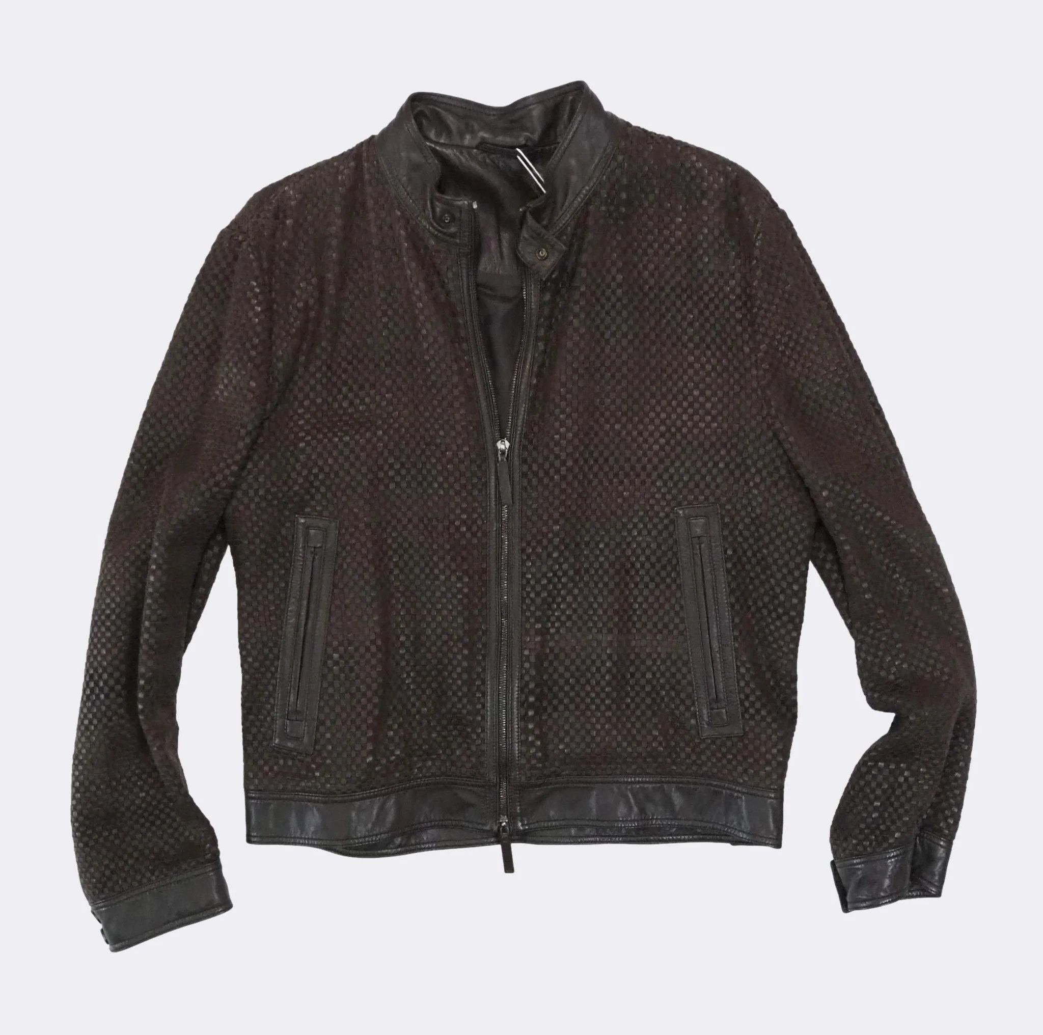 Hugo Boss Men's Hugo Boss Slection Leather Weave Jacket $1565 Size US M / EU 48-50 / 2 - 10 Thumbnail