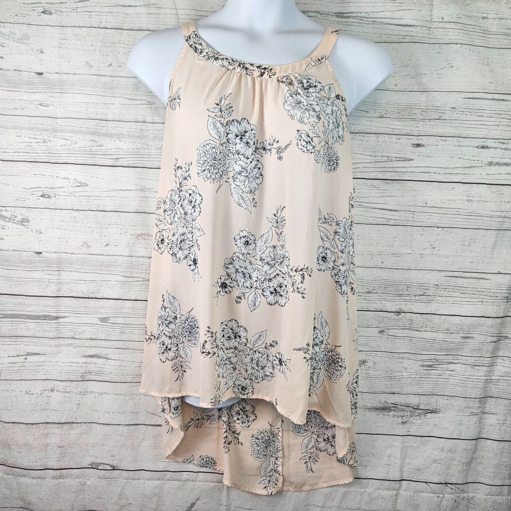 Torrid Torrid Top Pink White Floral Sleeveless 3X Hi-Low Women Size XXL / US 16-18 / IT 52-54 - 2 Thumbnail