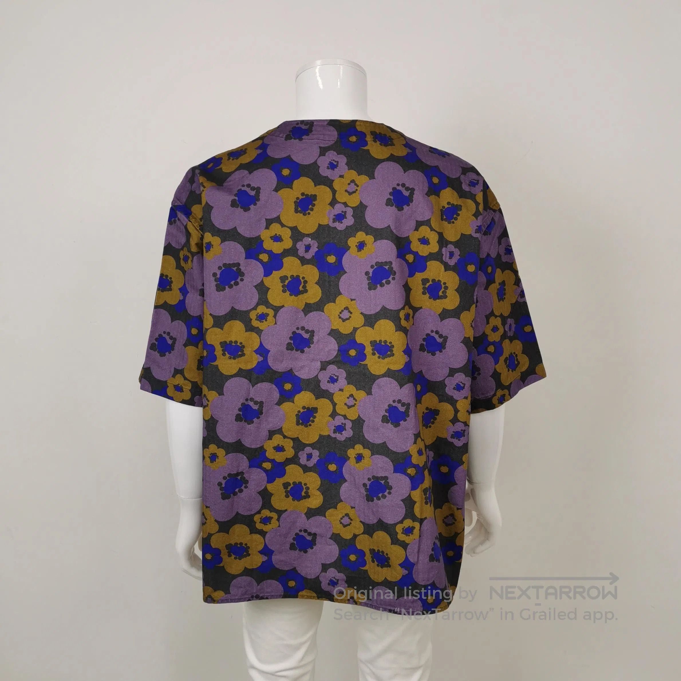 Acne Studios Acne Studios S Cotton Floral V-Neck Shirt. Size US S / EU 44-46 / 1 - 1 Thumbnail