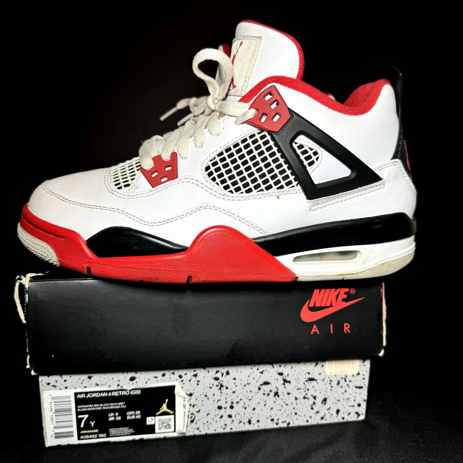Jordan Brand × Nike Size 7 - Air Jordan 4 Retro OG GS Fire Red 2020 Men's Shoes Size US 7 / EU 40 - 8 Thumbnail