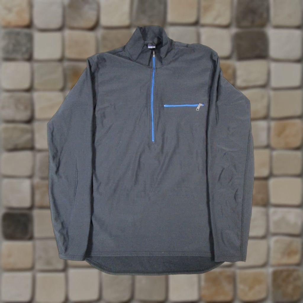 Patagonia VINTAGE Patagonia Sweater Mens L Black Quarter Zip Soft Shell Pullover Golf Hiking Walking Mock Neck/Long Sleeve Regular Fit Size US L / EU 52-54 / 3 - 1 Thumbnail
