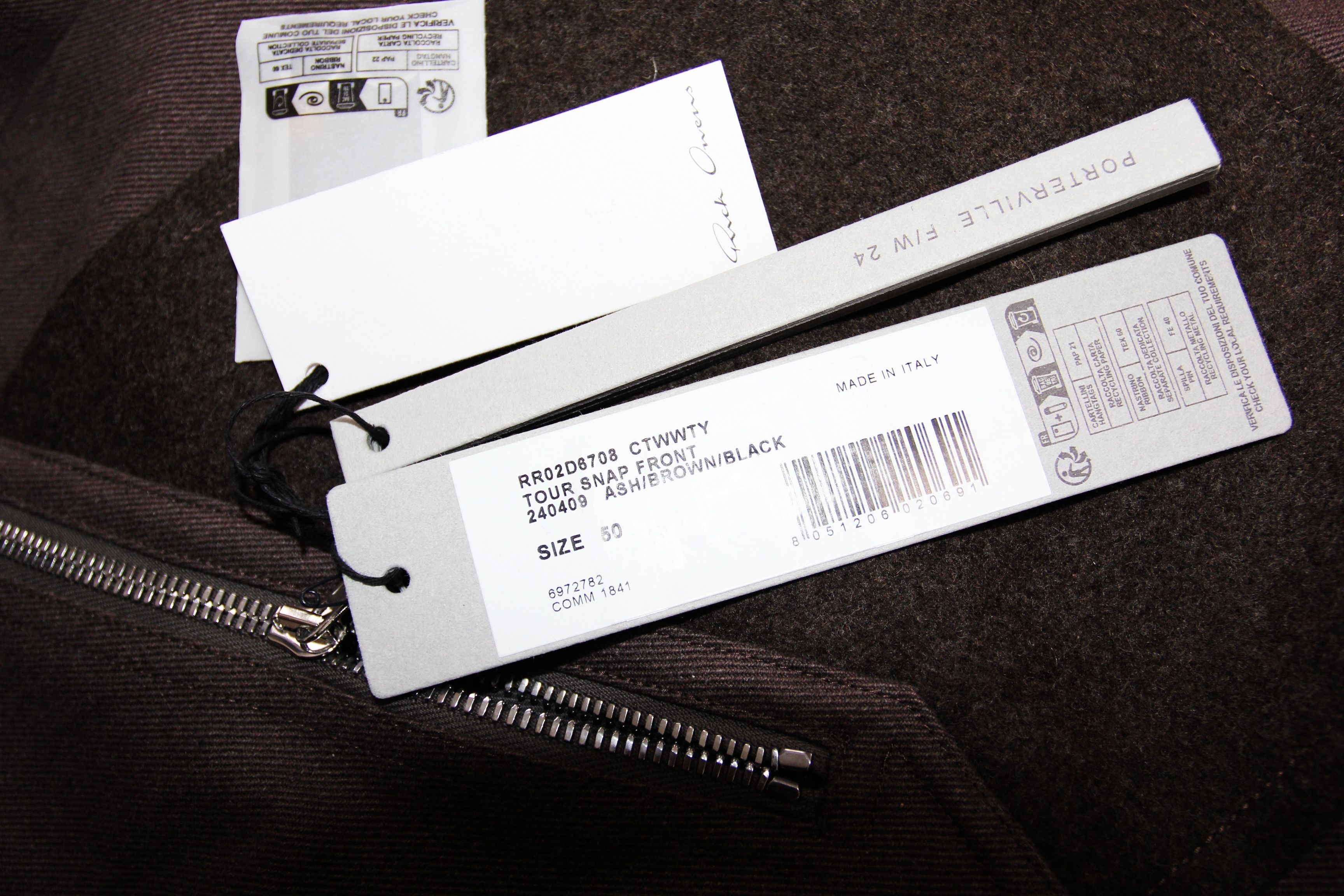 Rick Owens BNWT AW24 RICK OWENS "PORTERVILLE" TOUR SNAP FRONT JACKET 50 Size US M / EU 48-50 / 2 - 9 Thumbnail