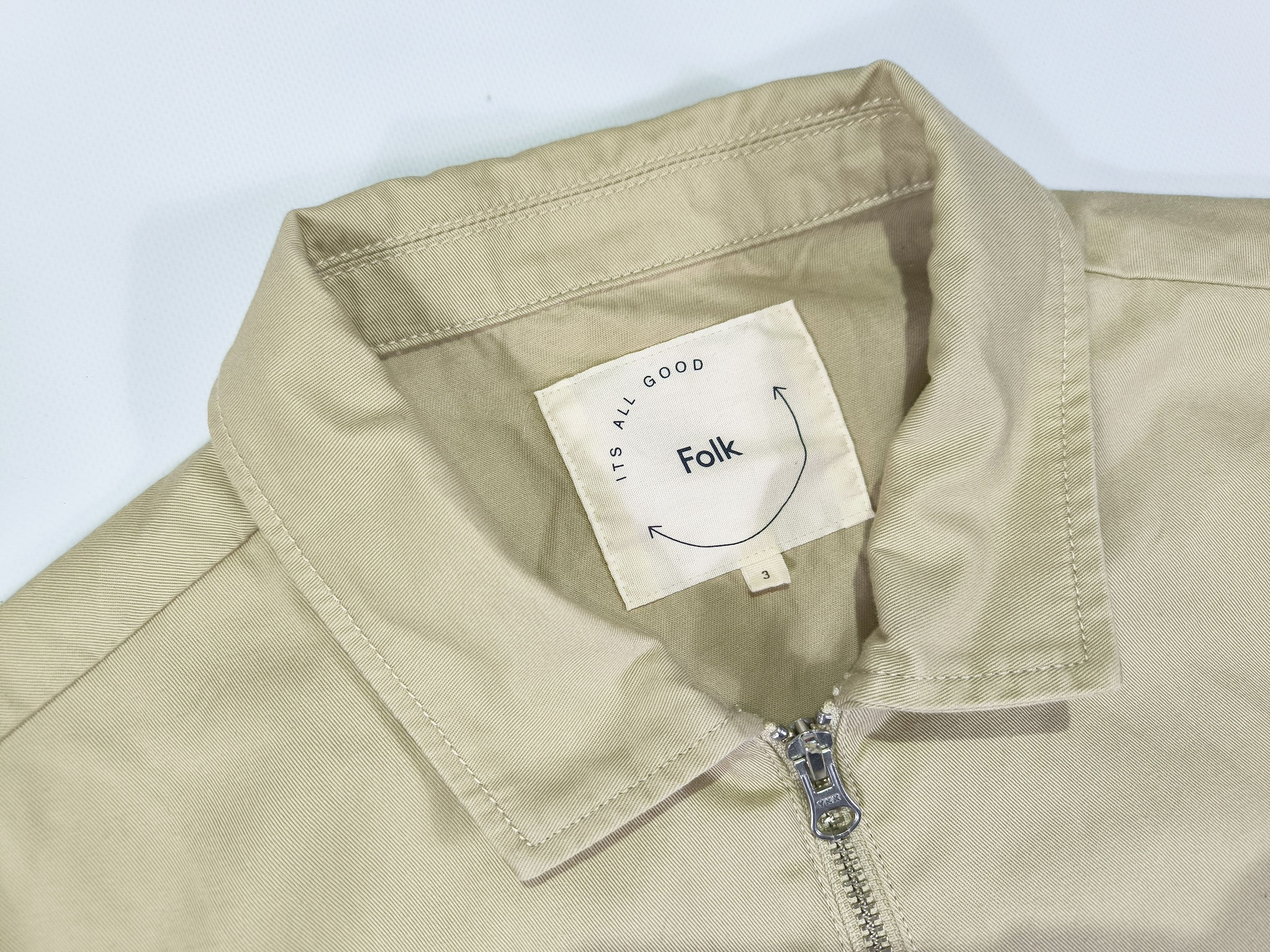 Folk Folk Beige Cotton Bomber Jacket Size 3 M Size US M / EU 48-50 / 2 - 5 Thumbnail