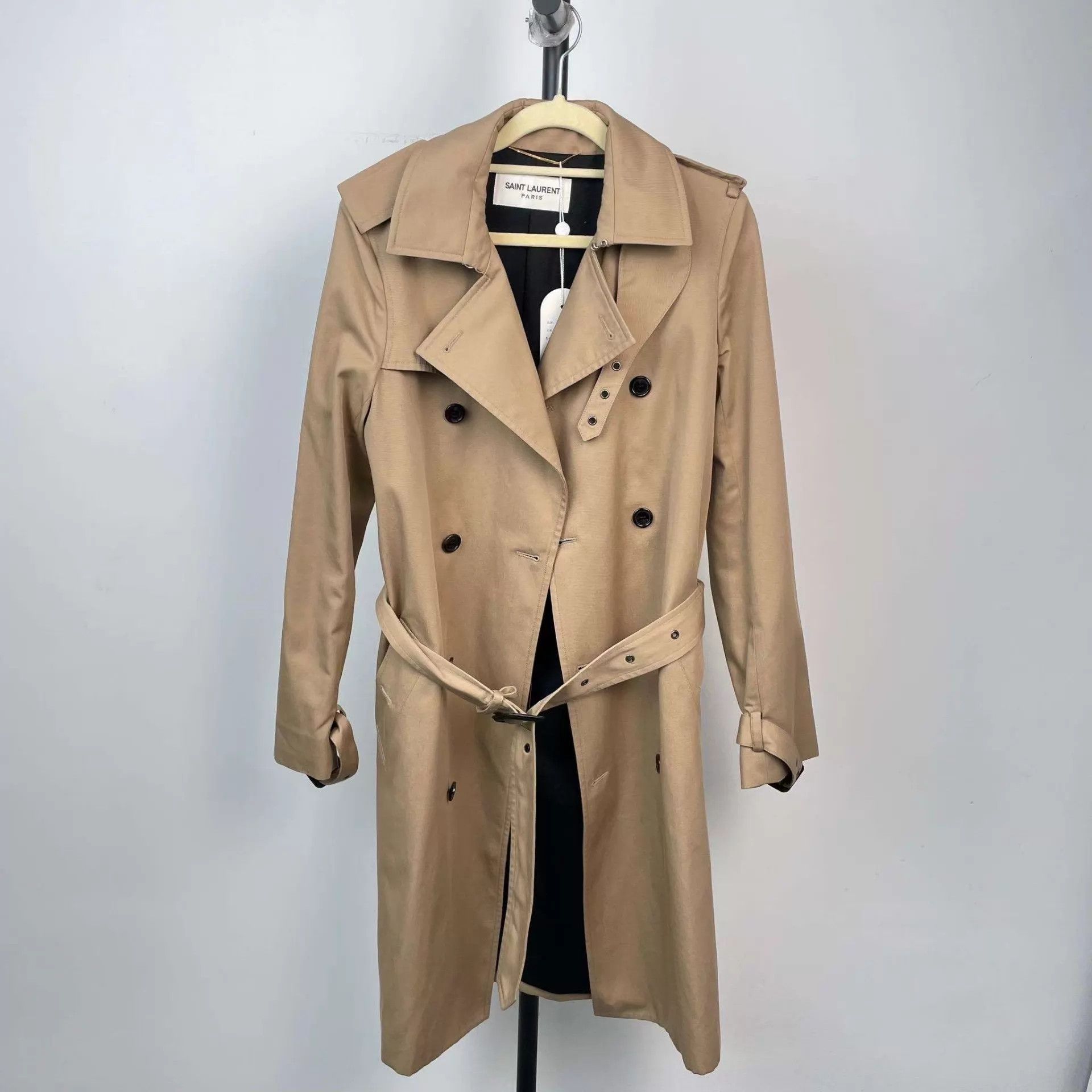 Yves Saint Laurent 98 New YSL Trench Coat Khaki Size S / US 4 / IT 40 - 1 Thumbnail