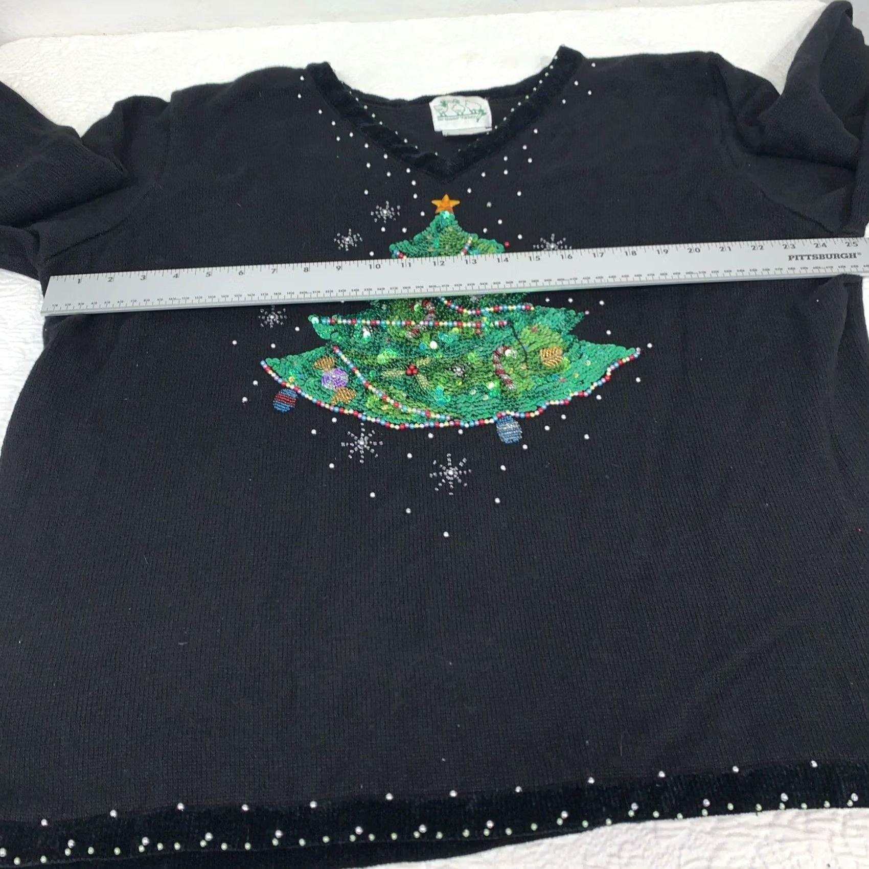 Quacker Factory Vintage Quaker Factory Womens Christmas Festive Beaded Sequin Tree Jumper Sz XXL Size XXL / US 16-18 / IT 52-54 - 5 Thumbnail