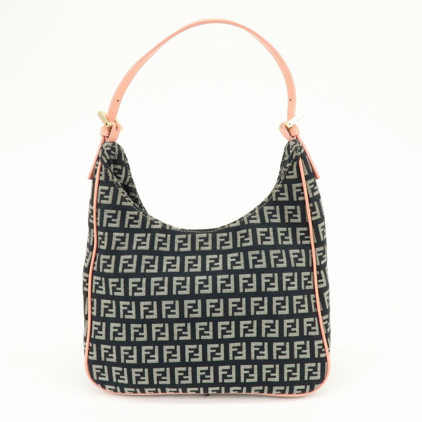Fendi Fendi Zucchino Canvas & Leather Shoulder Bag Navy Size ONE SIZE - 2 Thumbnail