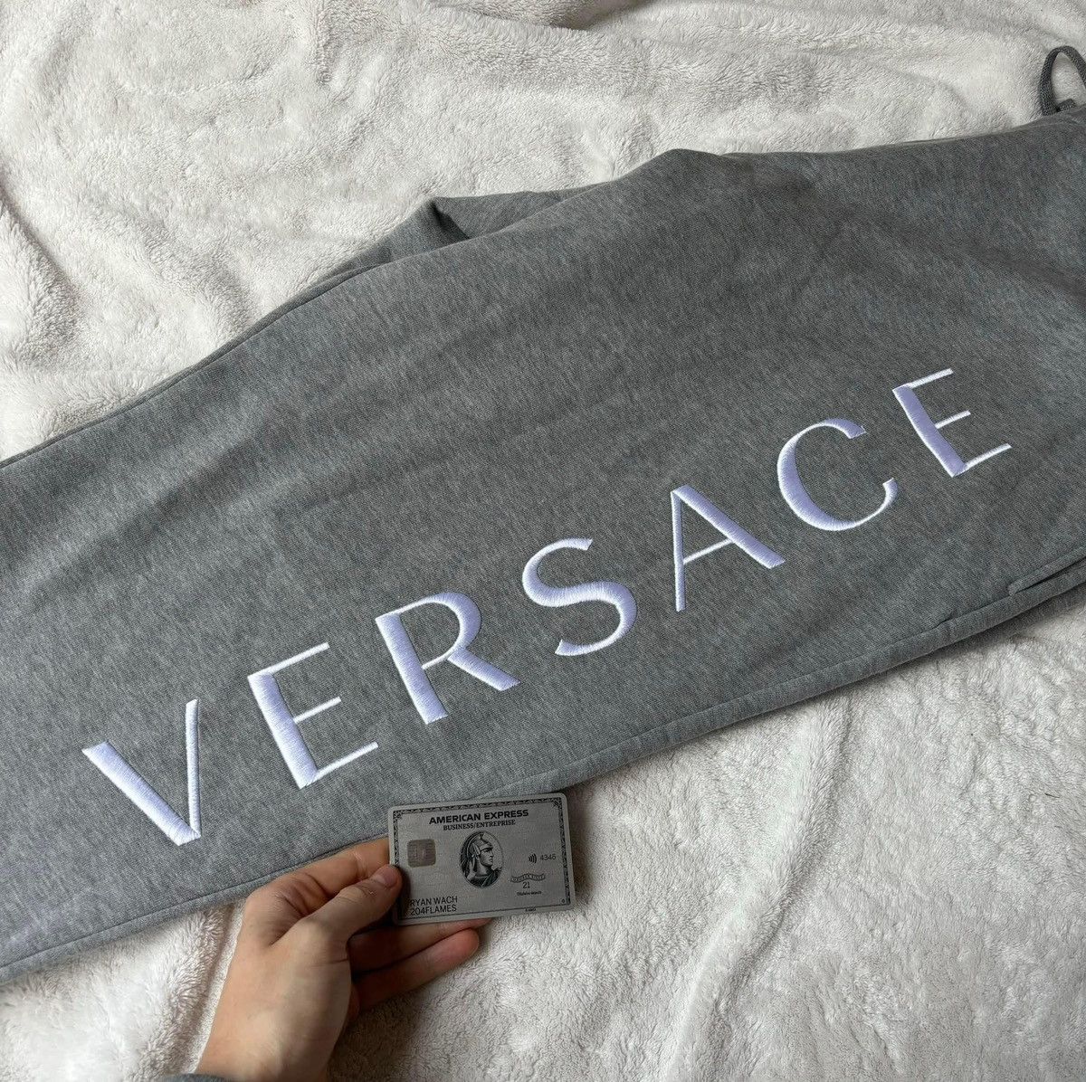 Versace Versace Grey/White Spell out Sweatpants Size US 42 / EU 58 - 2 Thumbnail
