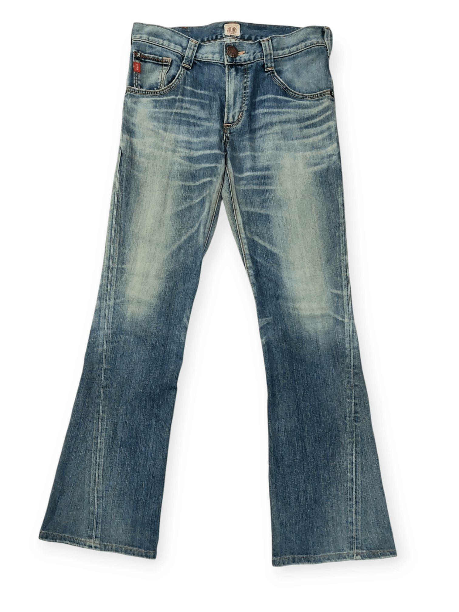 Edwin Flare💥 90's Edwin Blue Trip Tokyo Japan Buckle Back Denim Size US 33 - 3 Thumbnail