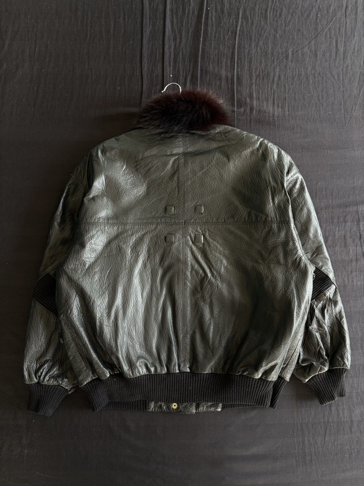 Leather Vintage 80s Noblesse Leather Blouson Jacket w/ Fur Collar Size US L / EU 52-54 / 3 - 6 Thumbnail