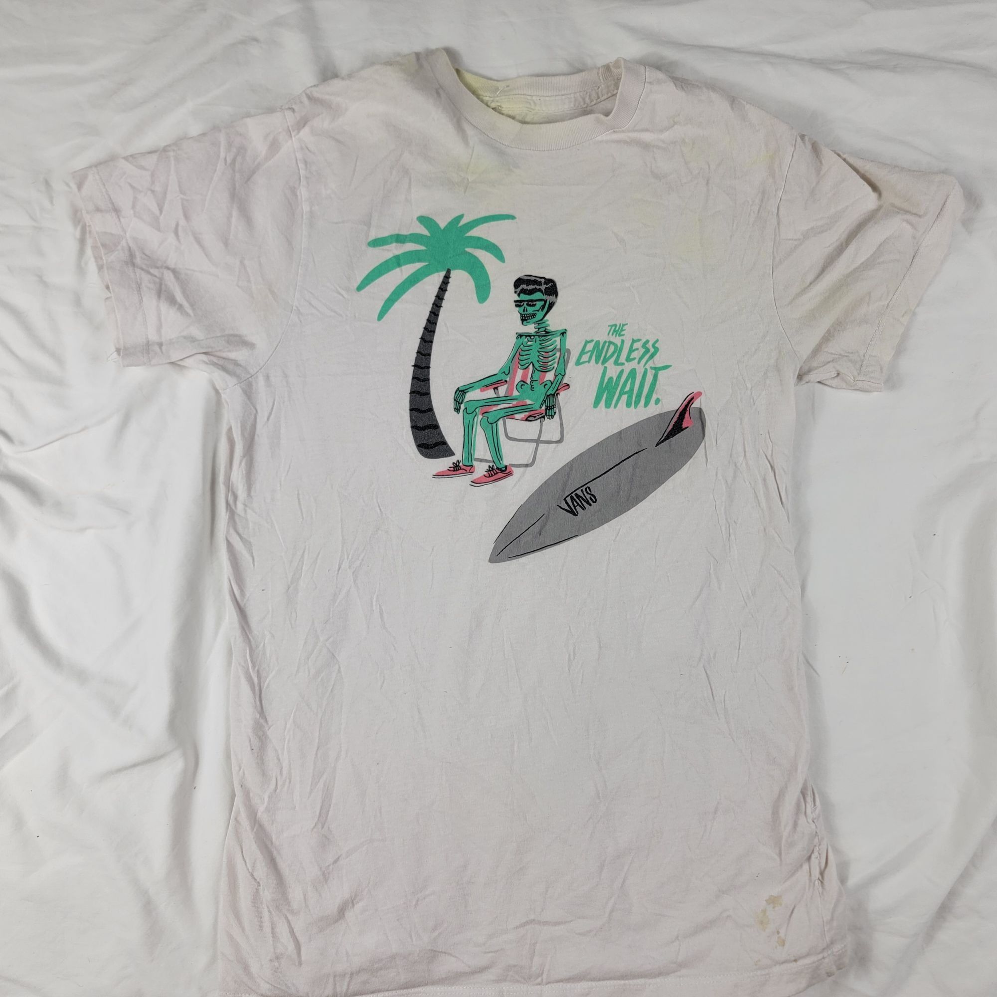 Vans Vans The Endless Wait Graphic Tee Adults Small White Short S Size US S / EU 44-46 / 1 - 1 Thumbnail