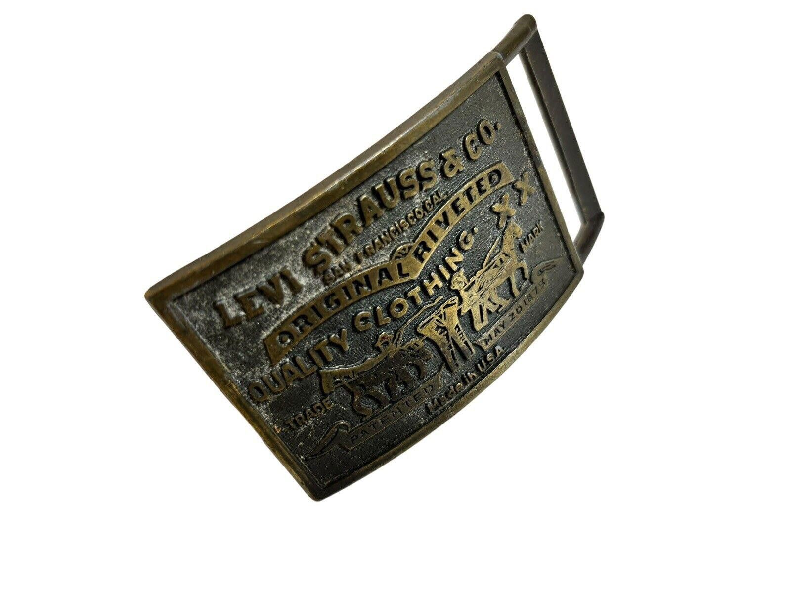 Levi's × Vintage VIntage Levi’s & Strauss Co Original Belt Buckle 70s Brass Size ONE SIZE - 3 Thumbnail