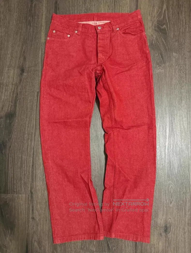 Helmut Lang Helmut Lang Red Denim Pants Size US 32 / EU 48 - 1 Thumbnail