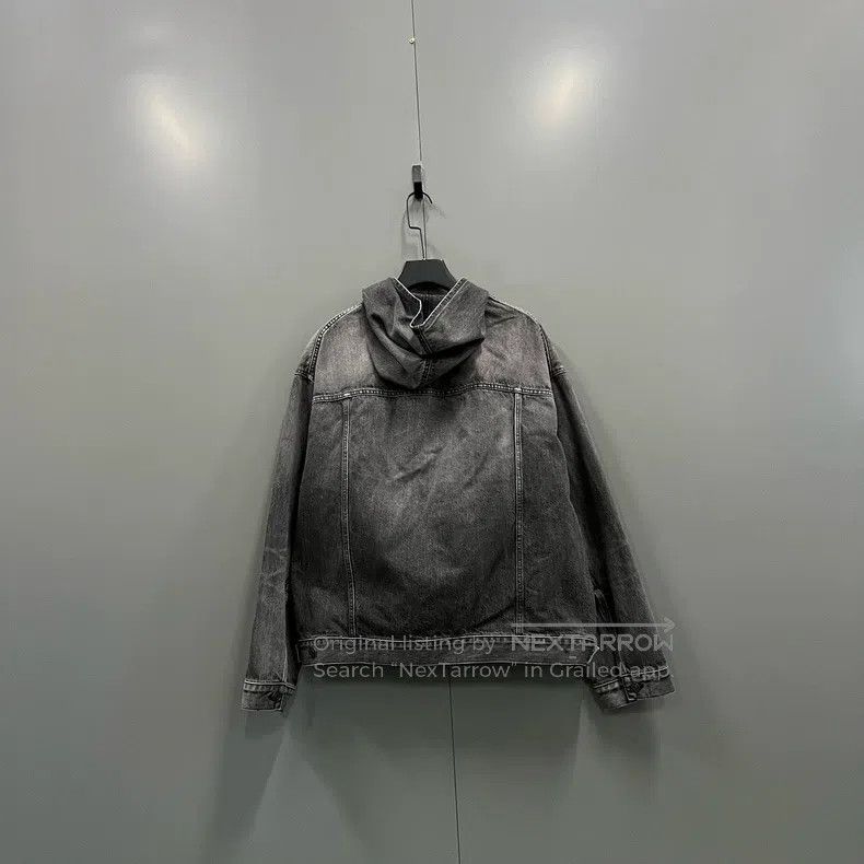 Balenciaga Balenciaga Distressed Wash Denim Hoodie Size US M / EU 48-50 / 2 - 2 Thumbnail