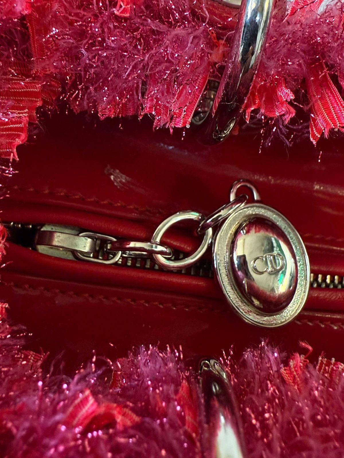 Dior Christian Dior 2012 Tweed Fringe Rhinestone Lady Dior Bag Size ONE SIZE - 9 Thumbnail