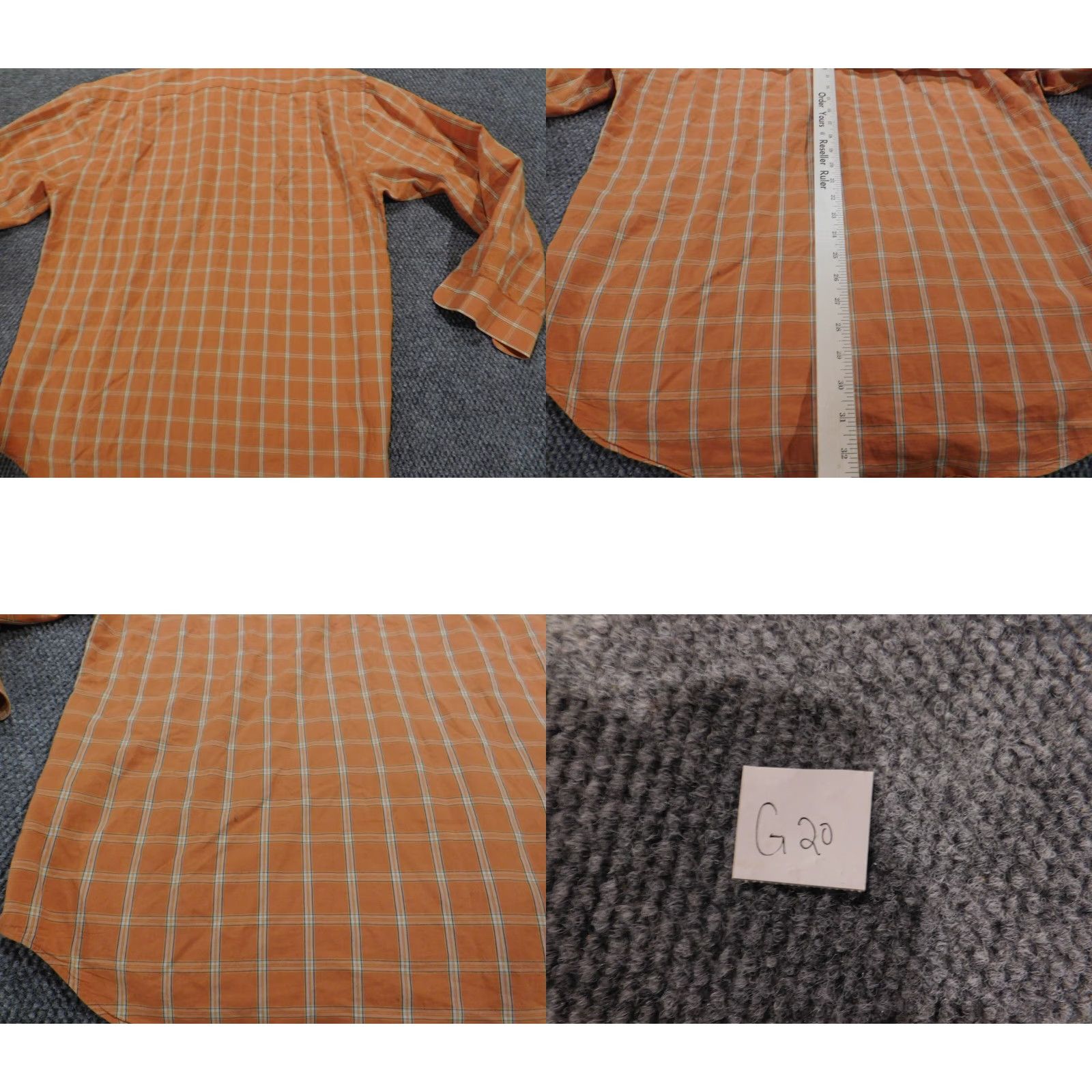 Vintage XMI Mens Shirt Medium Orange Plaid Button-Down Casual Regular Cotton Polyester Knit Long Sleeve Collared Button-Up Western Logo Size US M / EU 48-50 / 2 - 9 Thumbnail