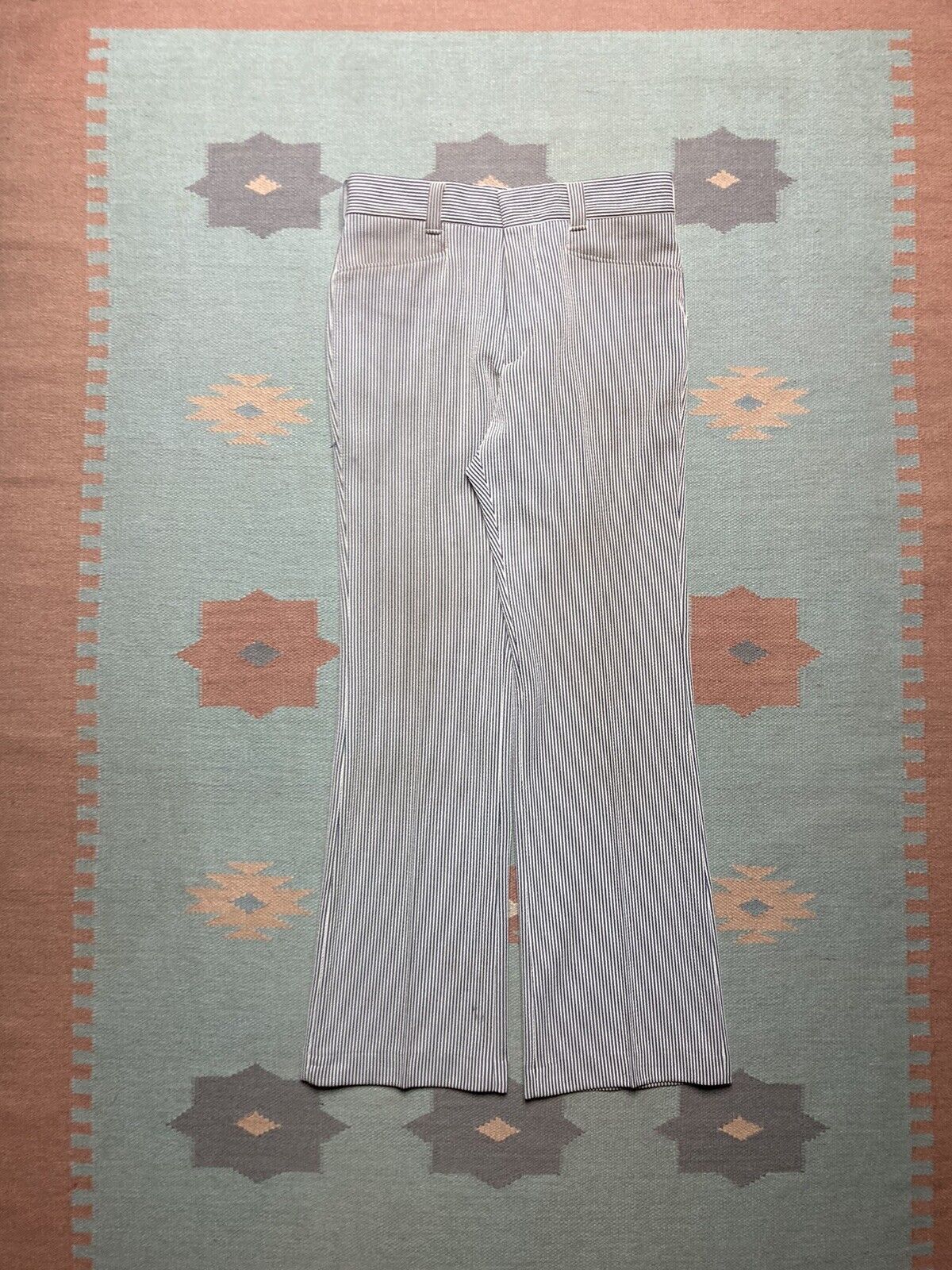Levi's × Vintage Levis panatela pants bell bottom pinstripe seersucker 31x32 Size US 31 - 1 Thumbnail