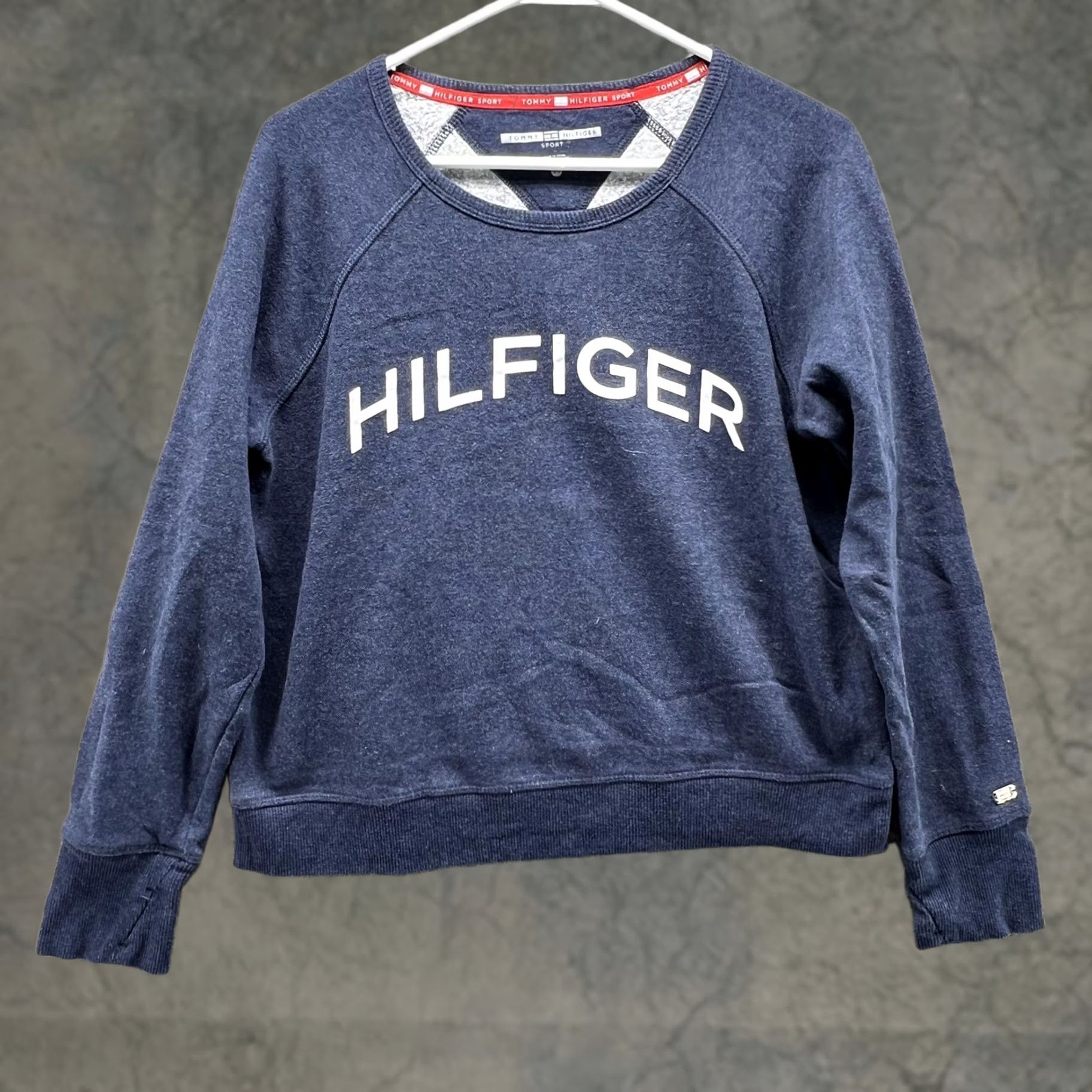 Tommy Hilfiger Tommy Hilfiger Sport Sweatshirt Womens M Blue Fleece Crewneck Logo Hoodie, Raglan Sleeve, Pullover, Casual Activewear Size M / US 6-8 / IT 42-44 - 1 Thumbnail