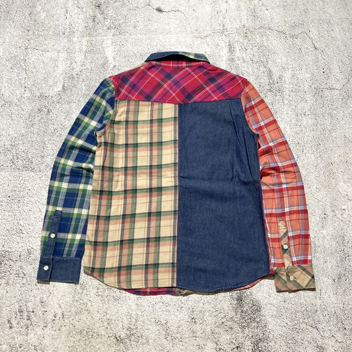 Japanese Brand 2000s X-girl Patchwork Double Pocket Button Up Shirt Lgb Size US M / EU 48-50 / 2 - 11 Thumbnail