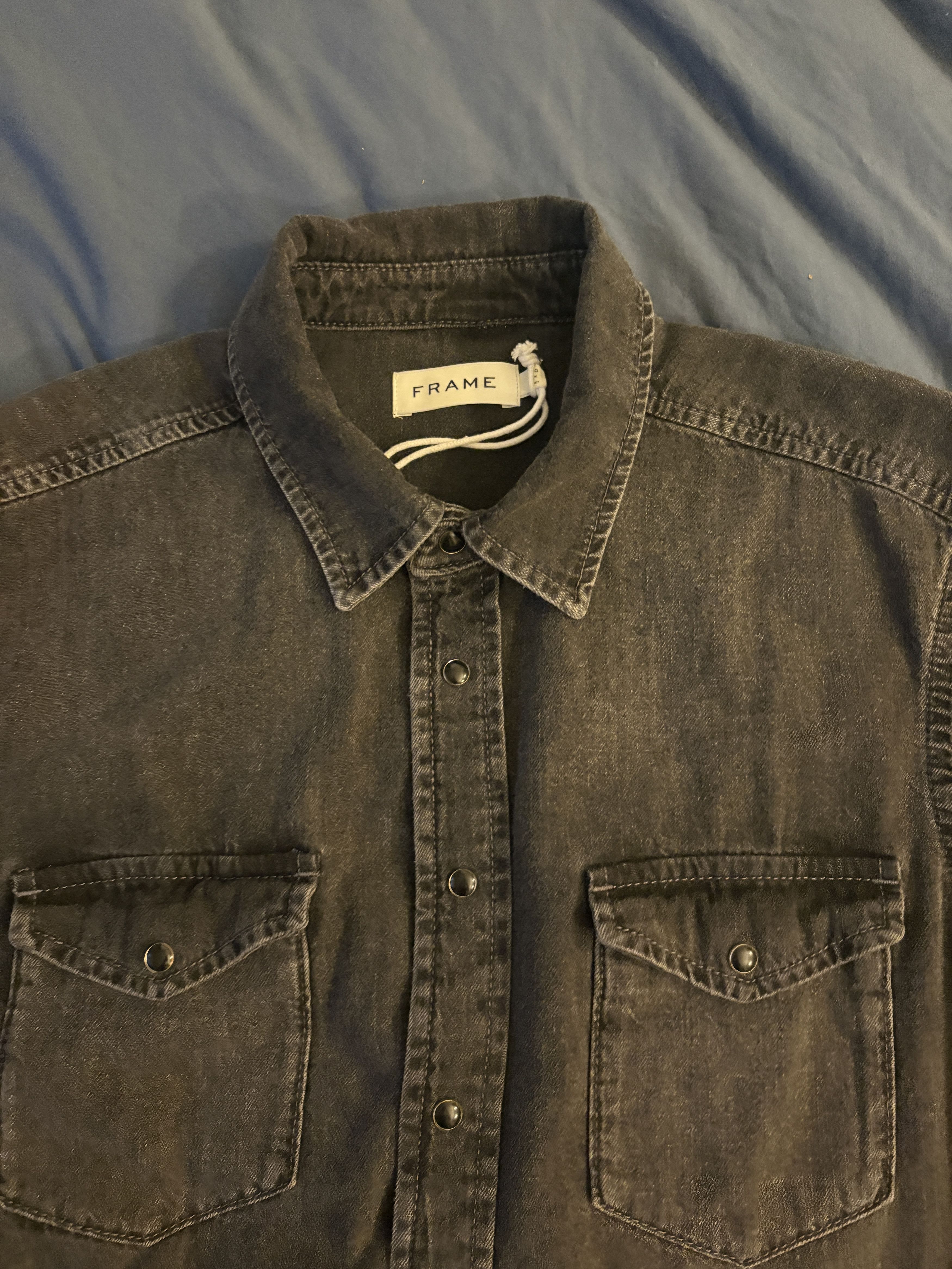 Frame Frame Black Western Denim Shirt Size US L / EU 52-54 / 3 - 2 Thumbnail