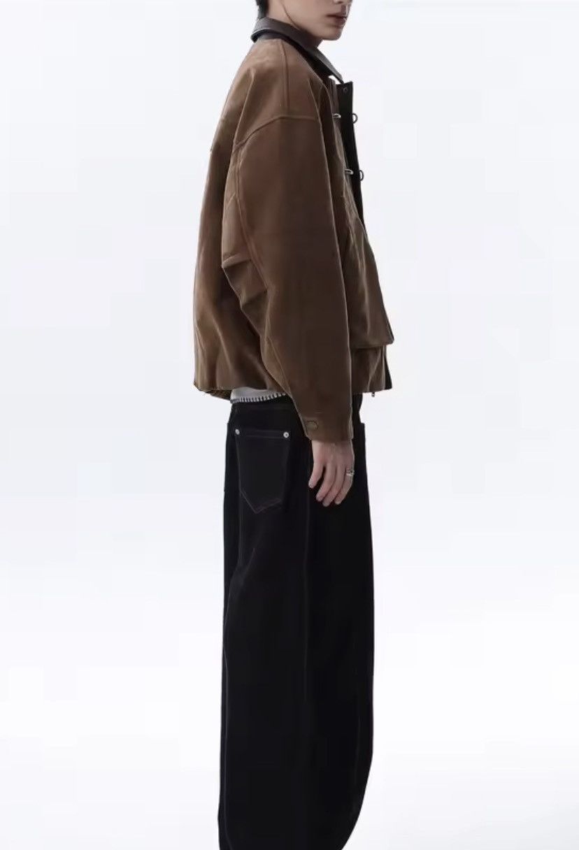 Japanese Brand Suede-Effect PU Leather Trucker Jacket – Boxy Minimalist Size US XXL / EU 58 / 5 - 3 Thumbnail