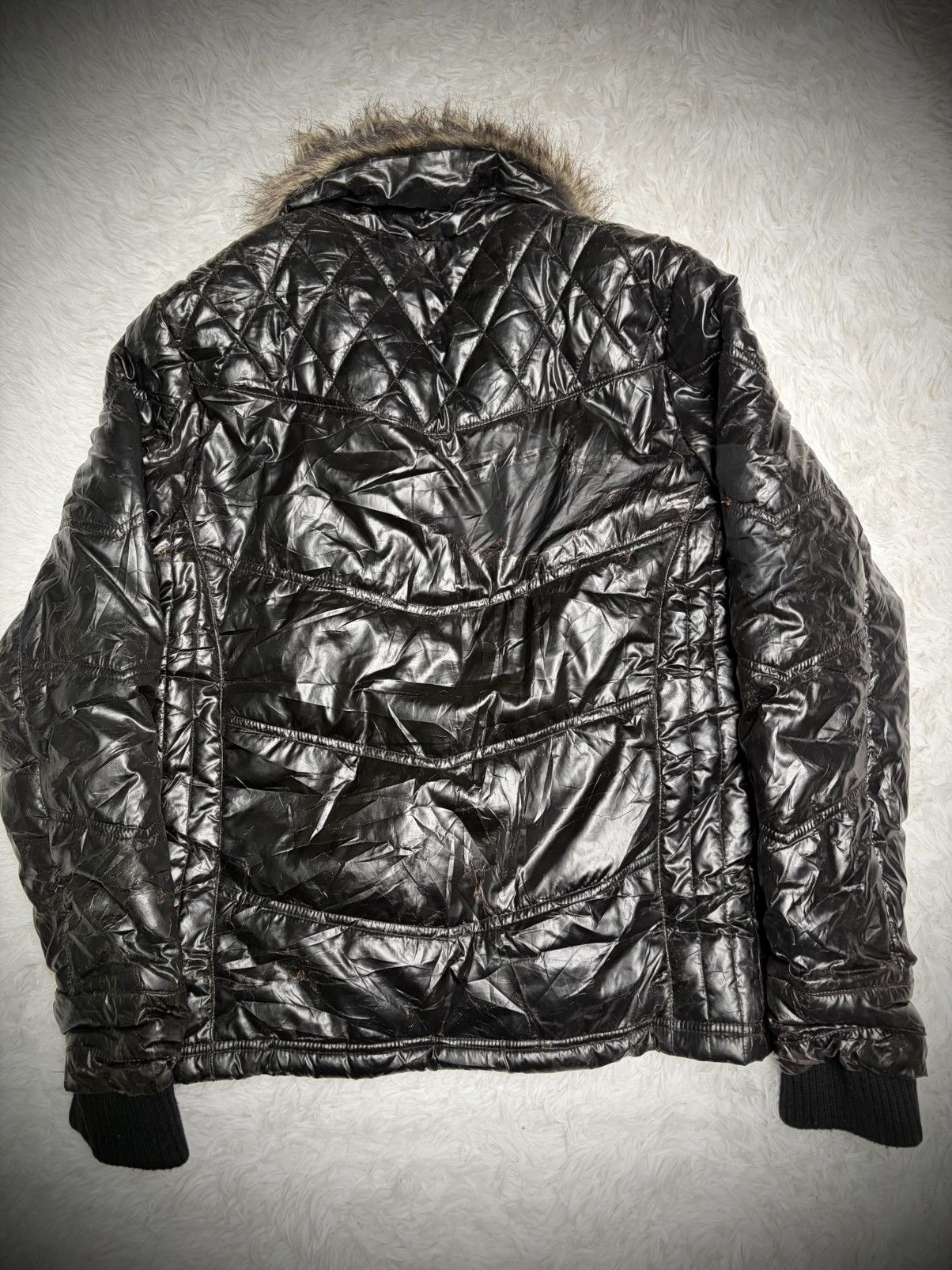 If Six Was Nine Rare japanese label waxed fur puffer jacket vkei Size US M / EU 48-50 / 2 - 5 Thumbnail