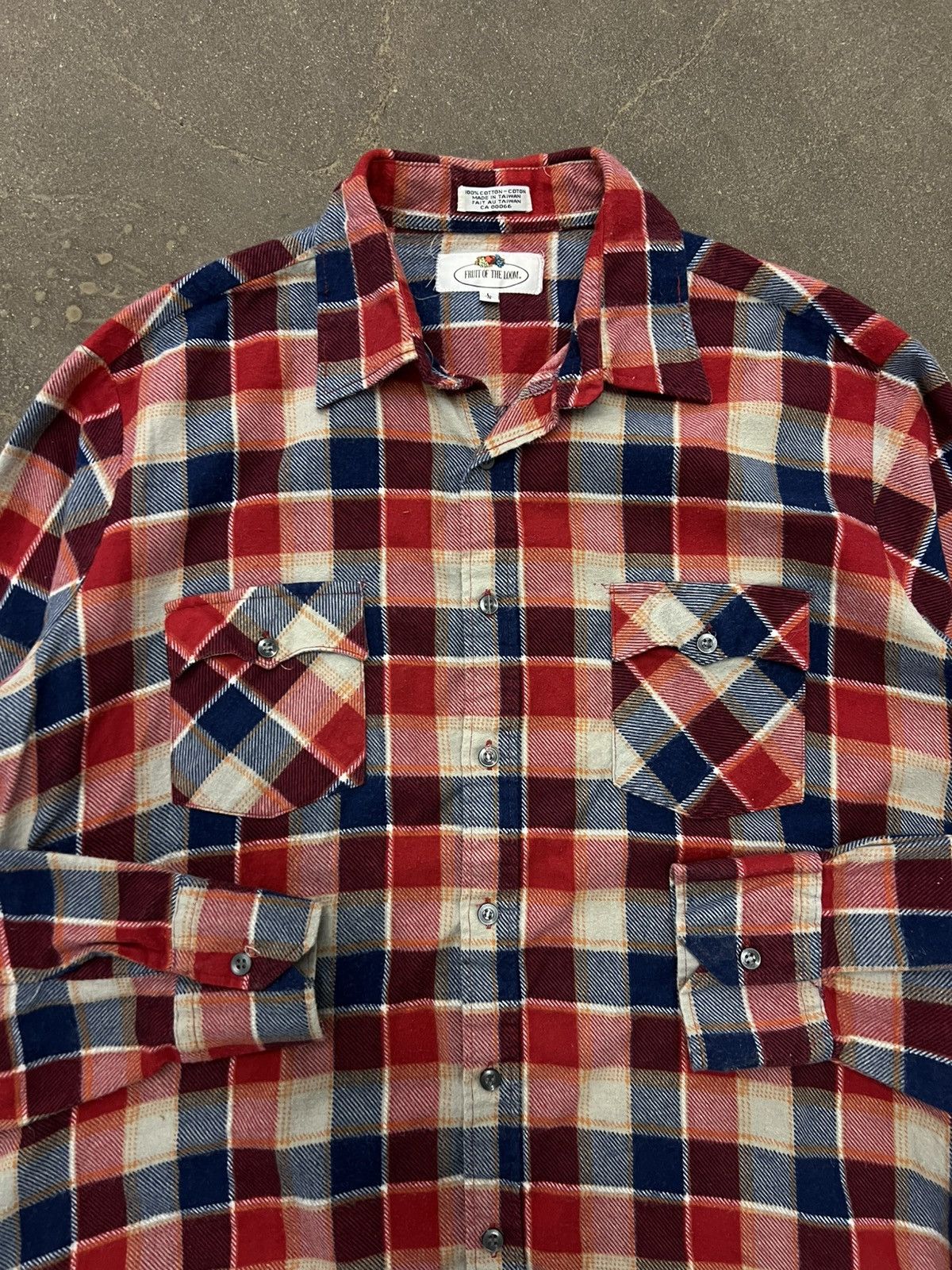 Fruit Of The Loom × Vintage VTG 1980’s Fruit of the Loom Cotton Flannel Shirt Size US L / EU 52-54 / 3 - 3 Thumbnail