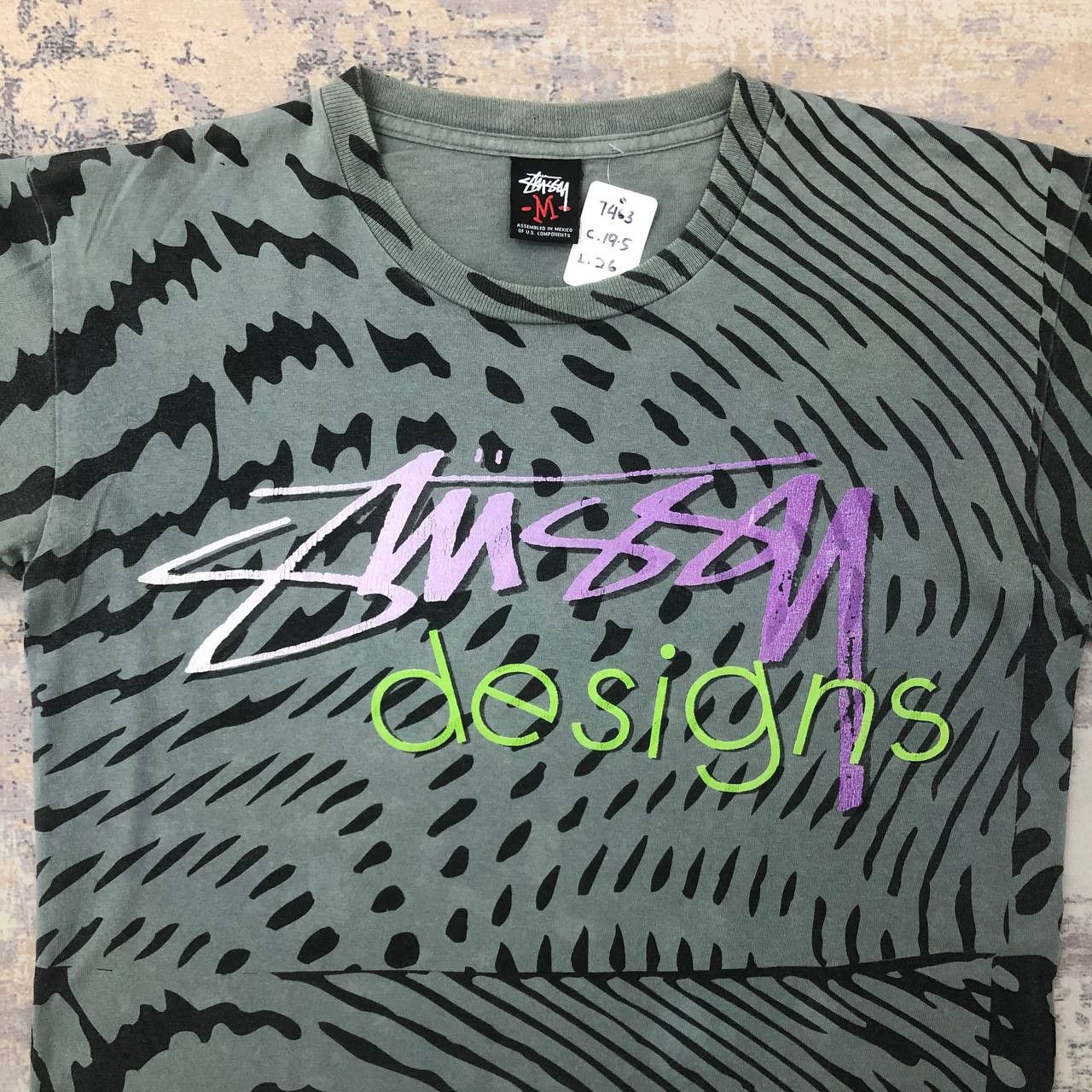 Arts & Science × Stussy × Vintage T463 90s STUSSY DESIGNS X OPTICAL ILLUSION ART TEE Size US M / EU 48-50 / 2 - 3 Thumbnail