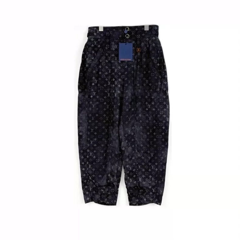 Louis Vuitton Dirty black and grey silk cropped pants 2505-