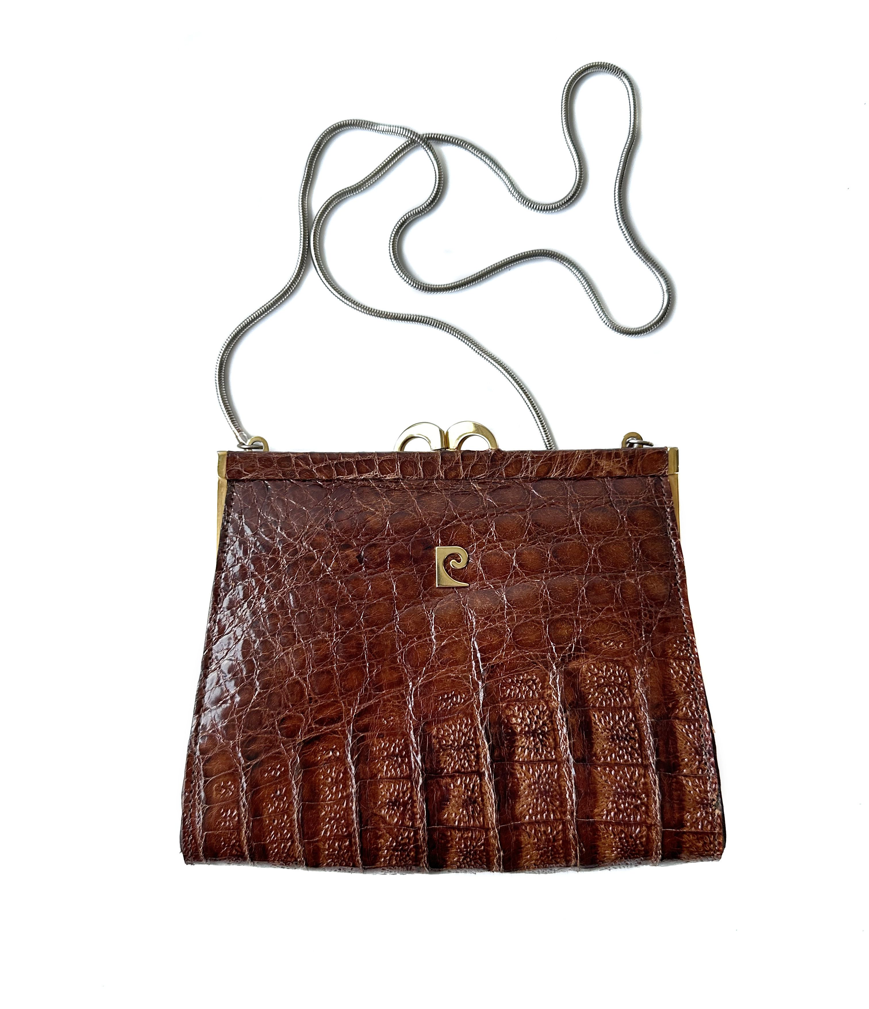 image of Pierre Cardin x Vintage Pierre Caredin Vintage Alligator Leather Bag in Brown, Women's