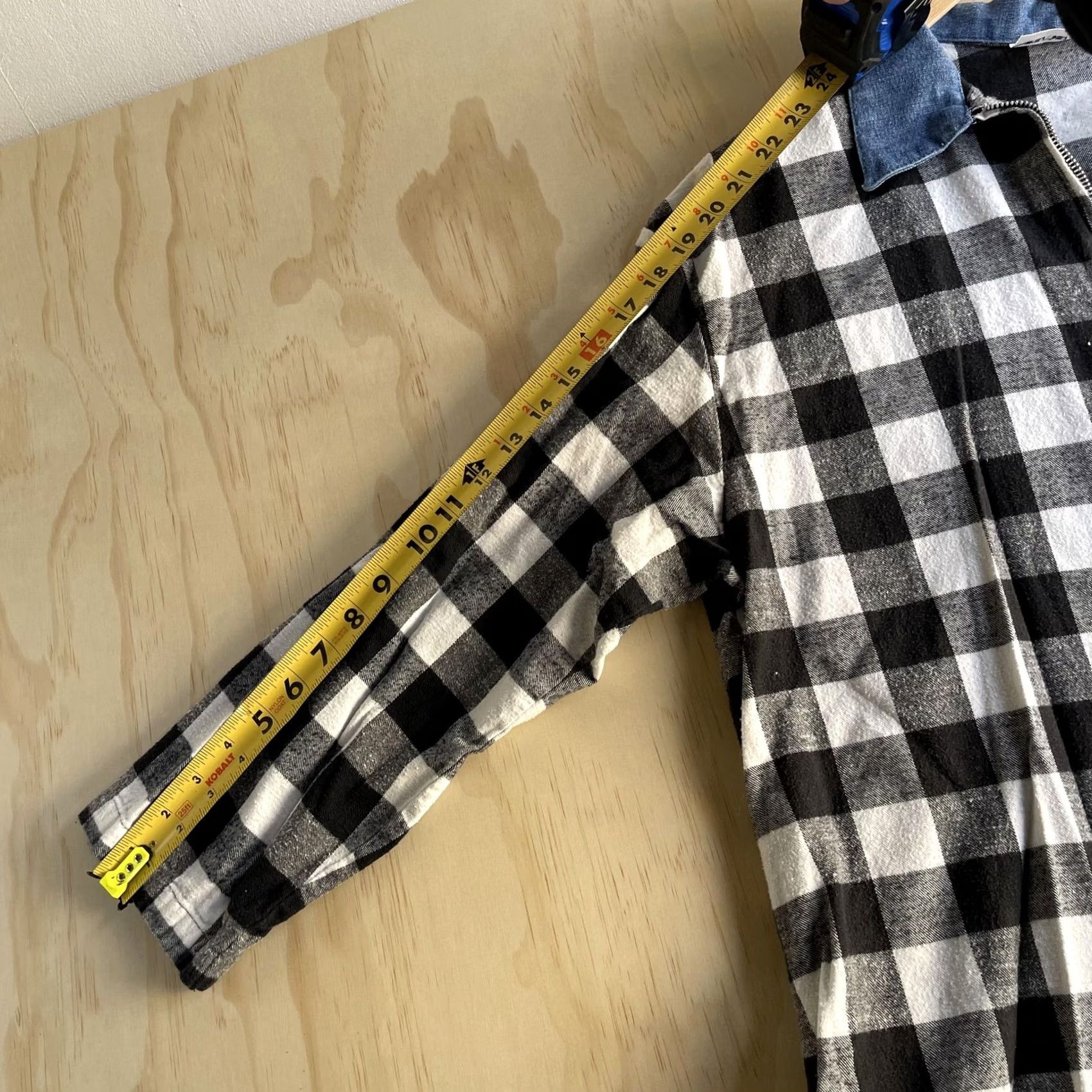 Vintage VINTAGE Center Aisle Shirt Jacket Mens Large Black White Plaid Flannel Zip Front Size US L / EU 52-54 / 3 - 6 Thumbnail