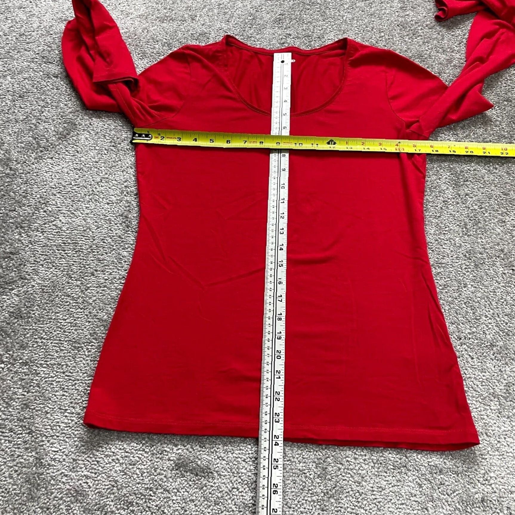 Lands' End Lands' End Basic Long Sleeve Shirt Women Small Red Round Neck Stretch Blouse Size S / US 4 / IT 40 - 7 Thumbnail