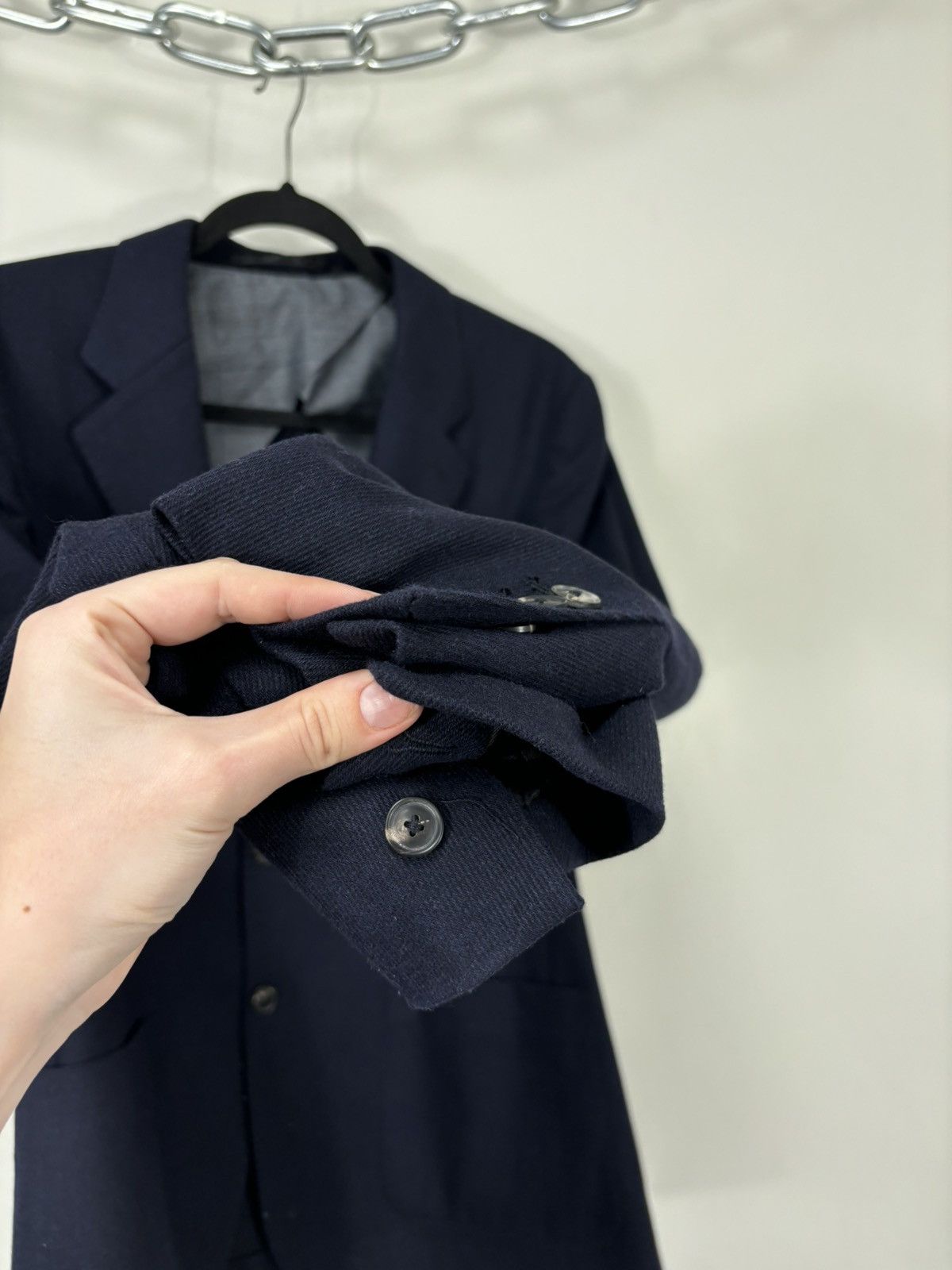 Grifoni Mauro Grifoni Men’s Navy Blue Wool Blend Blazer Jacket Size 40R - 12 Thumbnail