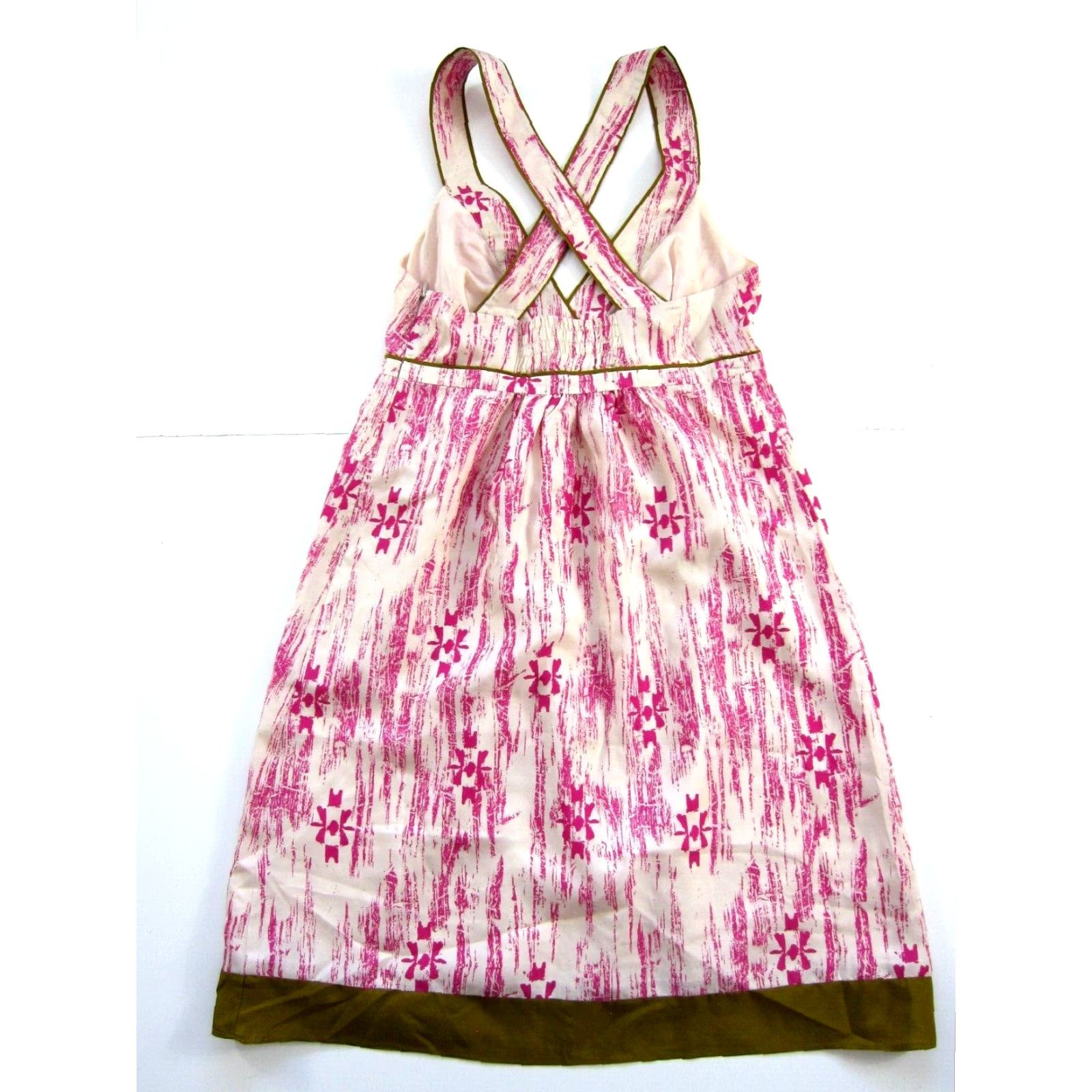 Ann Taylor Ann Taylor Loft 100% Silk Pink V-Neck Tank Sun Dress Dress Sun Dress Size 0 Womens Silk Batik Sleeveless Knee Length Size XS / US 0-2 / IT 36-38 - 2 Thumbnail